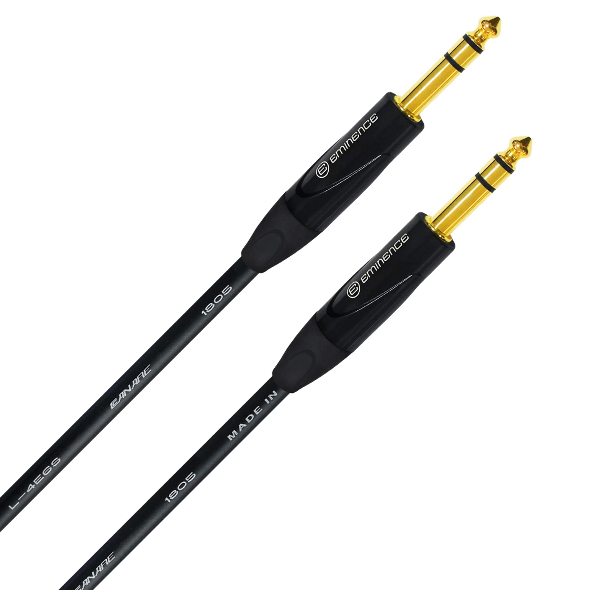 WORLDS BEST CABLES 4 Units - 1.5 Foot - Canare L-4E6S, Star Quad Balanced TRS Patch Cable with Eminence Gold E502 TRS Stereo Plugs - Custom Made - Image 4