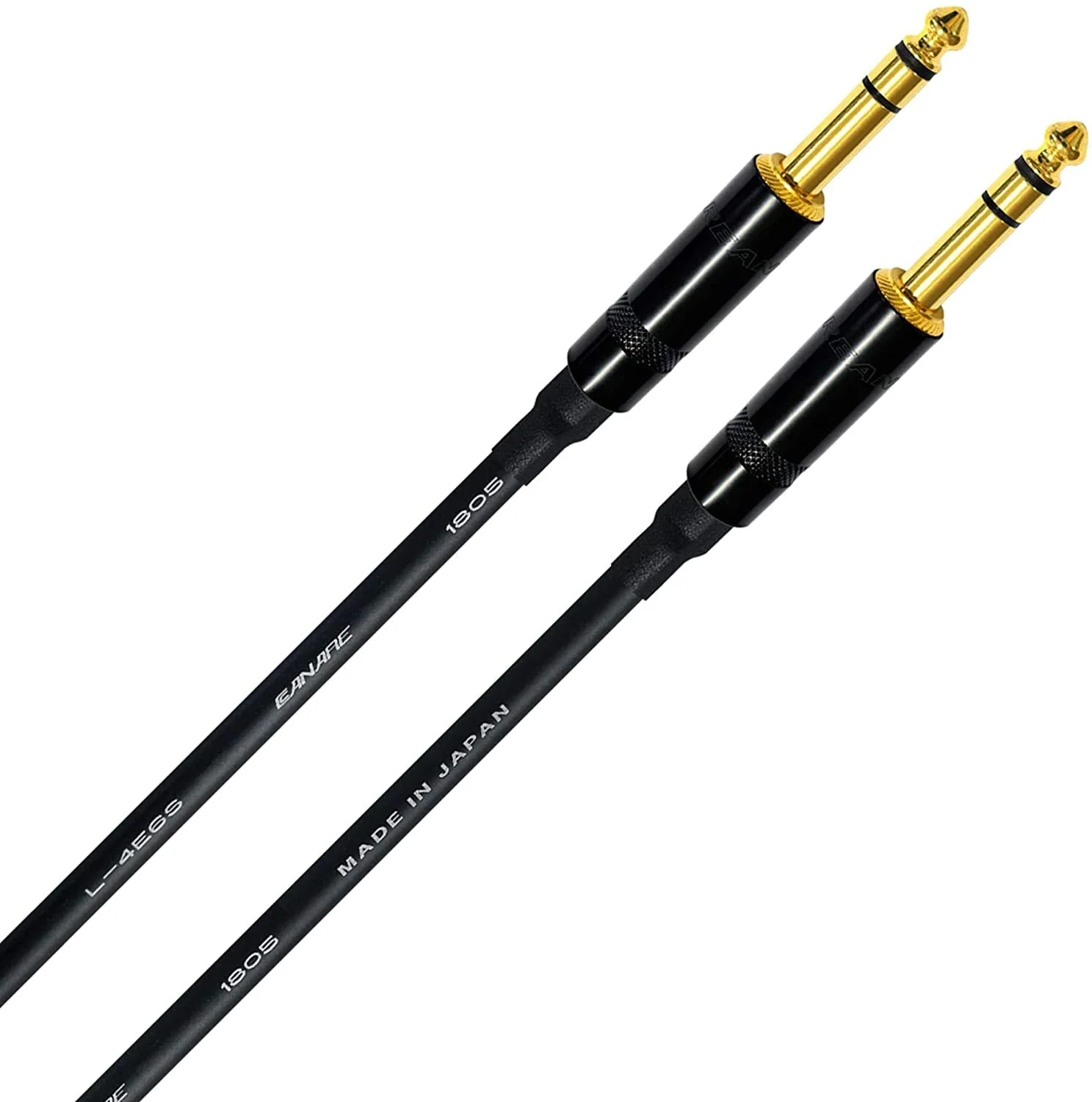 WORLDS BEST CABLES 4 Units - 1 Foot - Canare L-4E6S Star Quad, Patch Cable terminated with Neutrik-Rean NYS ¼ Inch (6.35mm) Gold TRS Stereo Phone Plugs - Custom Made - Image 4