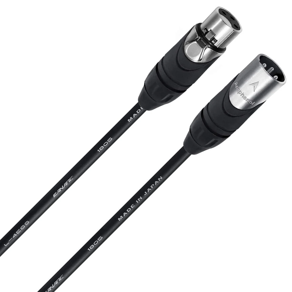 WORLDS BEST CABLES 4 Units - 3 Foot - Canare L-4E6S, Star Quad Balanced Male to Female Microphone Cables with Amphenol AX3M & AX3F Silver XLR Connectors - Custom Made - Image 4