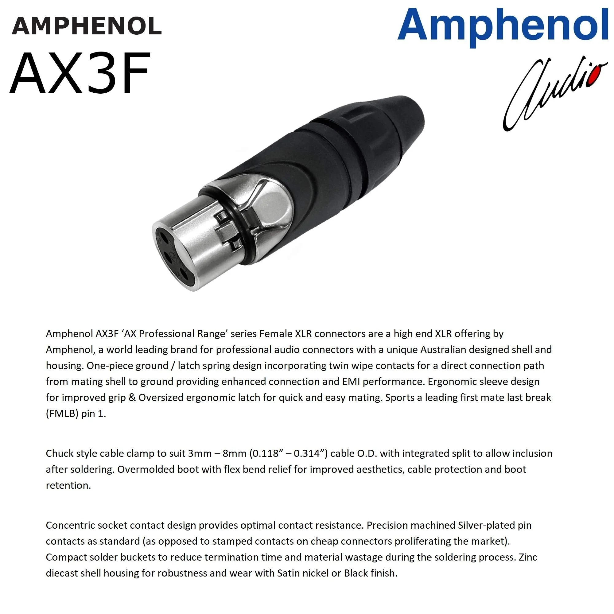 WORLDS BEST CABLES 4 Units - 3 Foot - Canare L-4E6S, Star Quad Balanced Male to Female Microphone Cables with Amphenol AX3M & AX3F Silver XLR Connectors - Custom Made - Image 6