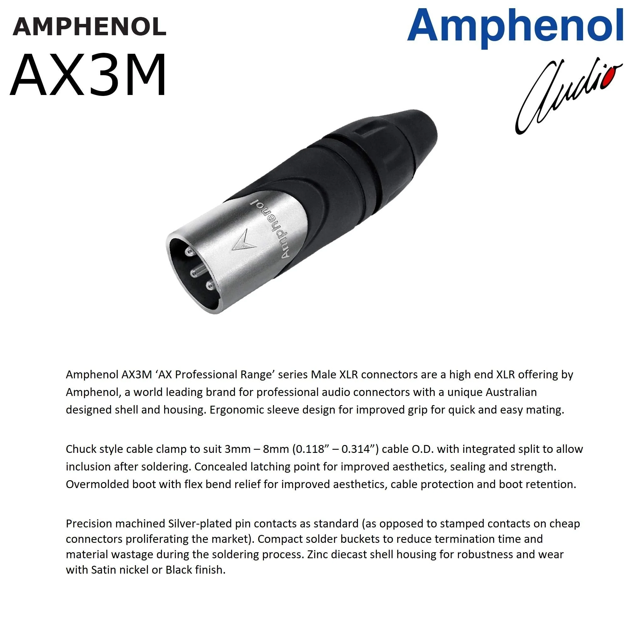 WORLDS BEST CABLES - Star Quad Balanced Male to Female Microphone Cables - Gotham GAC-4/1-4 Units - 0.5 Foot w/Amphenol AX3M & AX3F XLR Connectors - Image 6