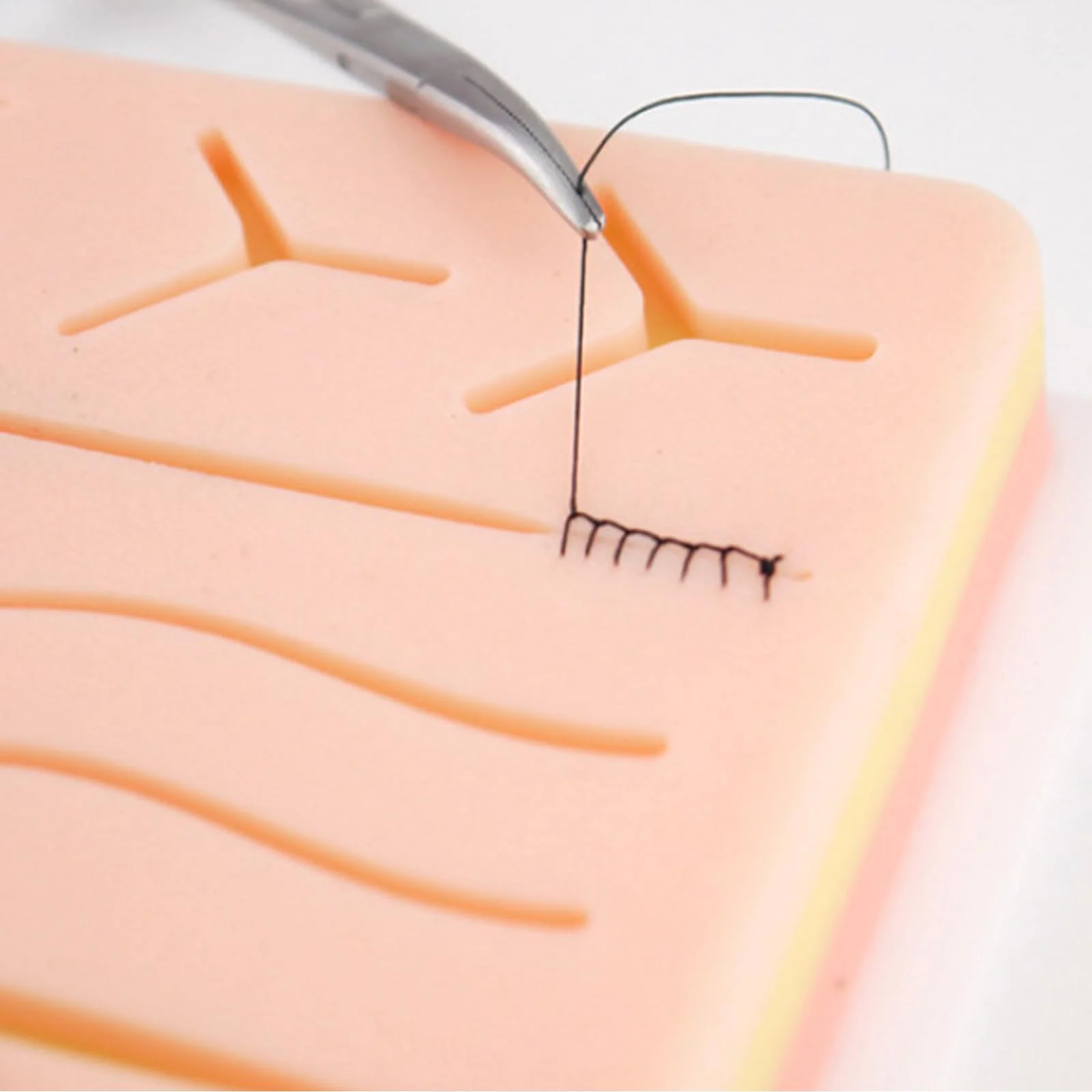 Wound Suture Exercise Kit: PRITOK 16 Pieces Suture Practice Kit, Suture Practice Set for Training for Students, Suture Set Seam Set, Silicone Suture Pads for Education Purposes Only - Image 6