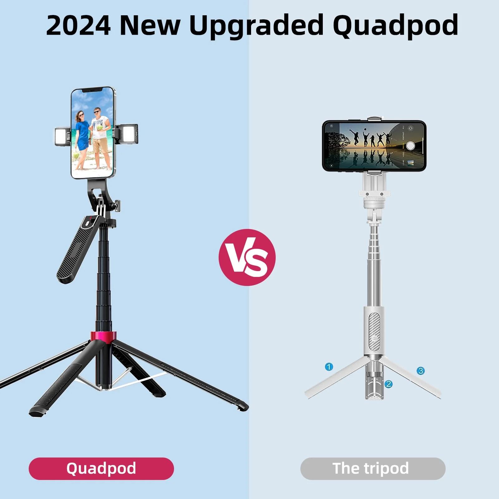 WOVTE 71" Selfie Stick Tripod with 2 Lights, Extendable Tripod for iPhone, Selfie Stick Tripod Stand with Remote, Portable Phone Tripod for Cell Phone Compatible with iPhone/Android, Gopro - Image 7