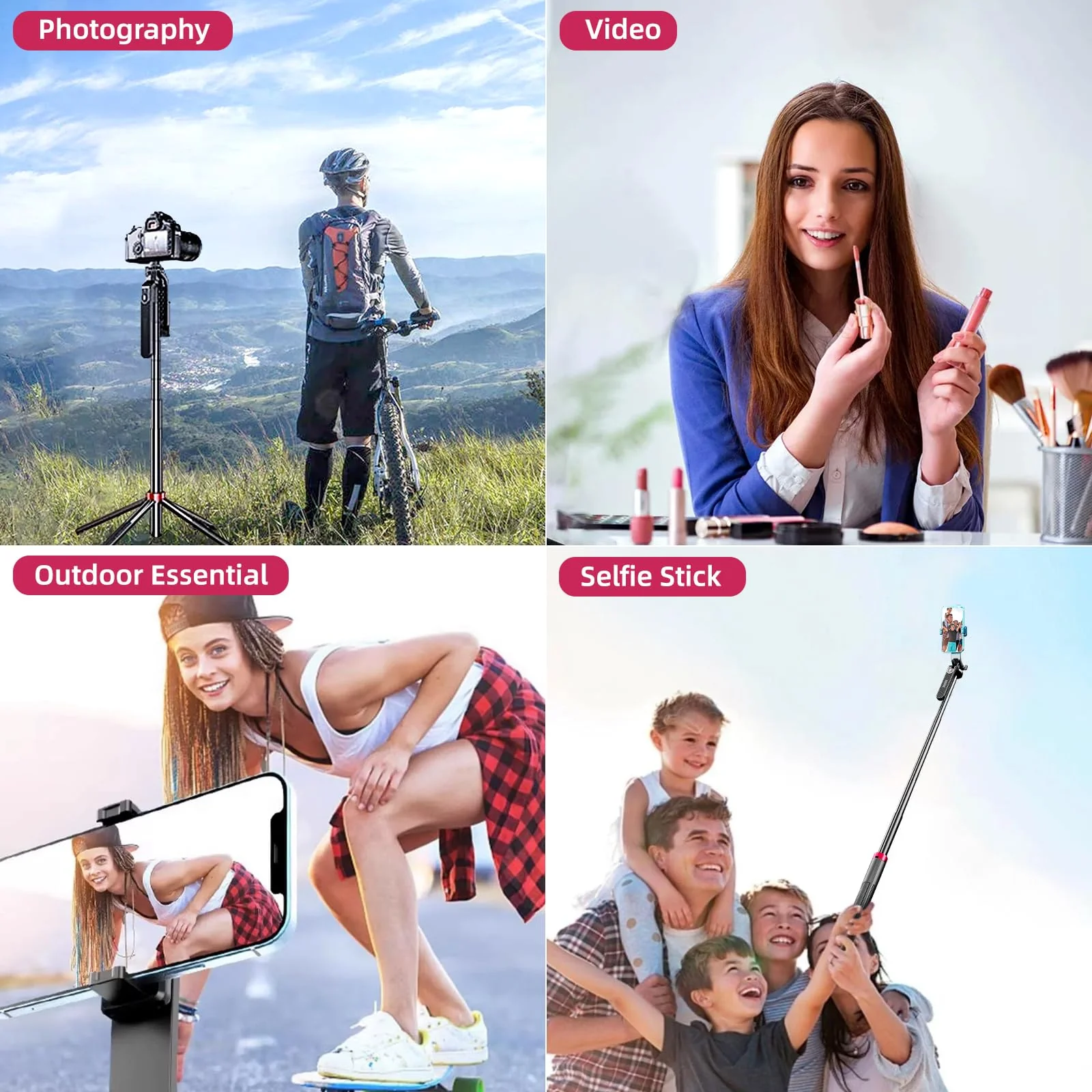 WOVTE 71" Selfie Stick Tripod with 2 Lights, Extendable Tripod for iPhone, Selfie Stick Tripod Stand with Remote, Portable Phone Tripod for Cell Phone Compatible with iPhone/Android, Gopro - Image 8