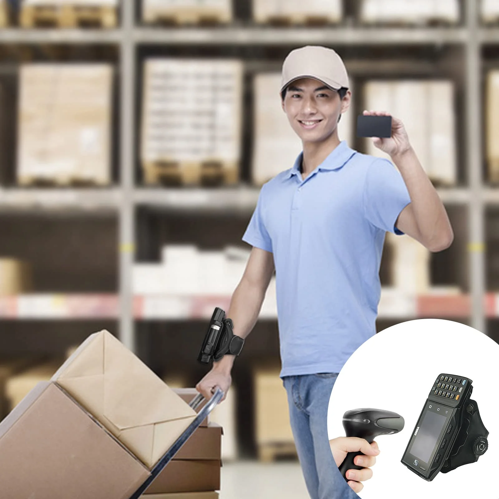 Wristband PDA Holder, Wrist Mount Strap for Zebra WT6000 WT60B0 Handheld Computer Scanner, Great for Baggage Handlers,Postal Carriers,Retail Workers, Warehouse Employees (Black) SG-NGWT-WRMTS-01 - Image 7