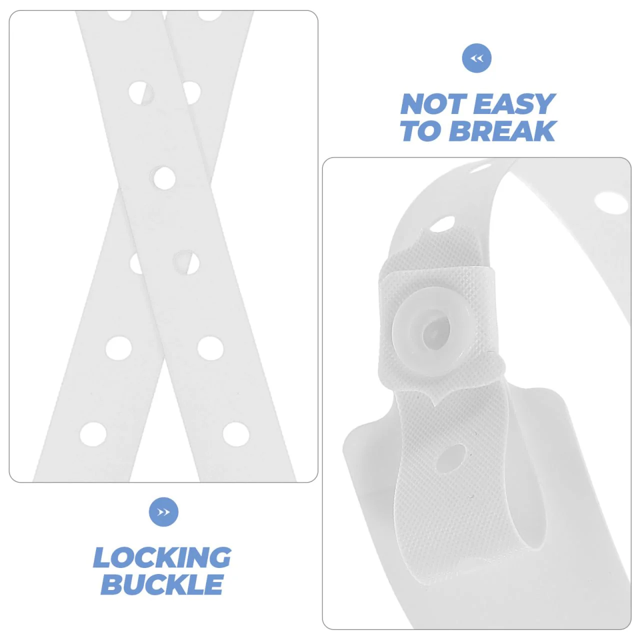 WRITWAA Pack of 100 Medical Disposable Wristbands, Empty Bracelets, ID Bracelets, ID Safety Bracelets, Hospital Accessories, White PVC - Image 3