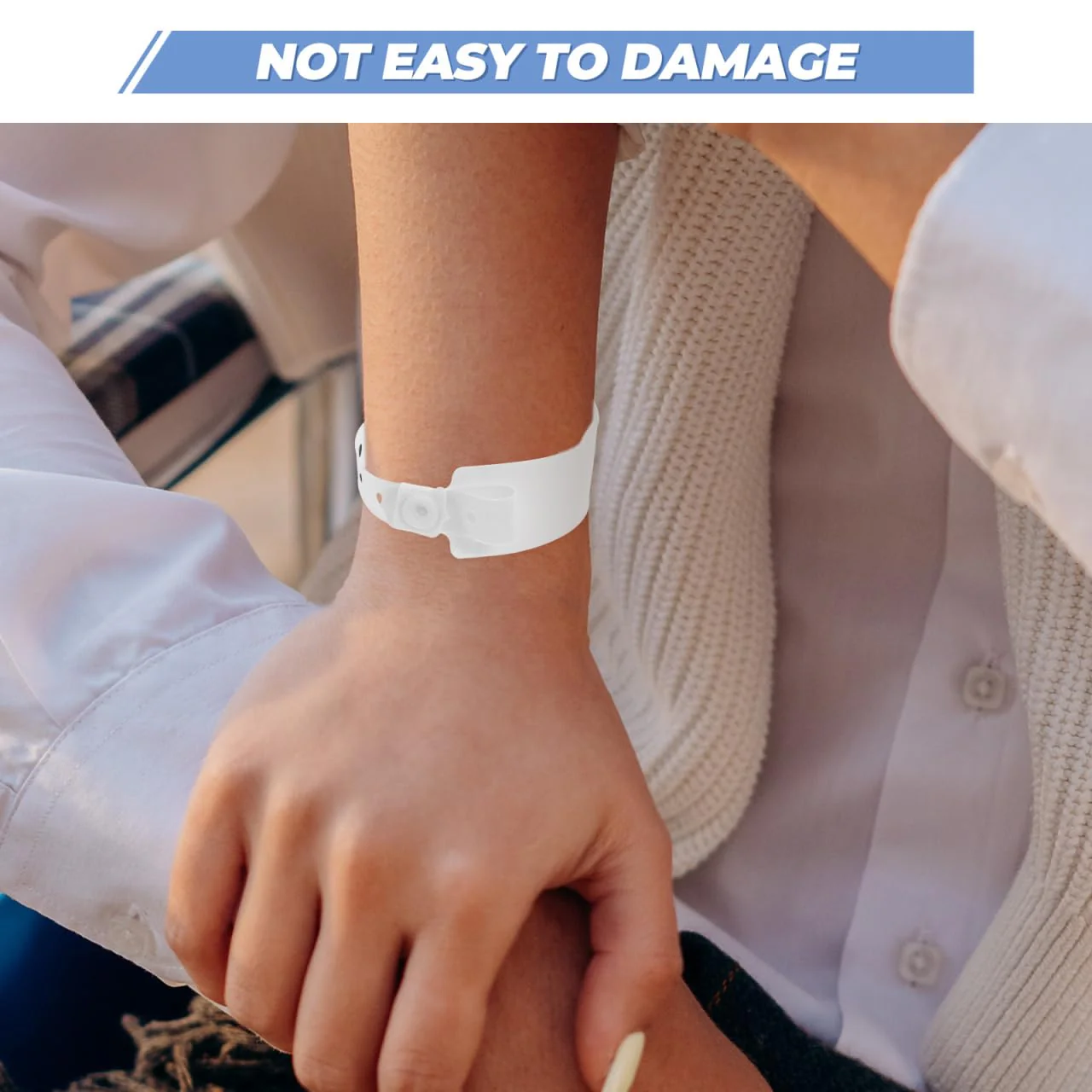 WRITWAA Pack of 100 Medical Disposable Wristbands, Empty Bracelets, ID Bracelets, ID Safety Bracelets, Hospital Accessories, White PVC - Image 8