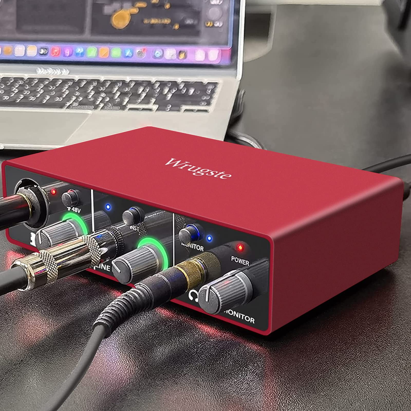 Wrugste USB Audio Interface Solo(24Bit/192kHz)+48V Phantom Power for Computer Recording Podcasting and Streaming Plug and Play Noise-Free Wrugste XLR Audio Interface for PC No Software Included - Image 4