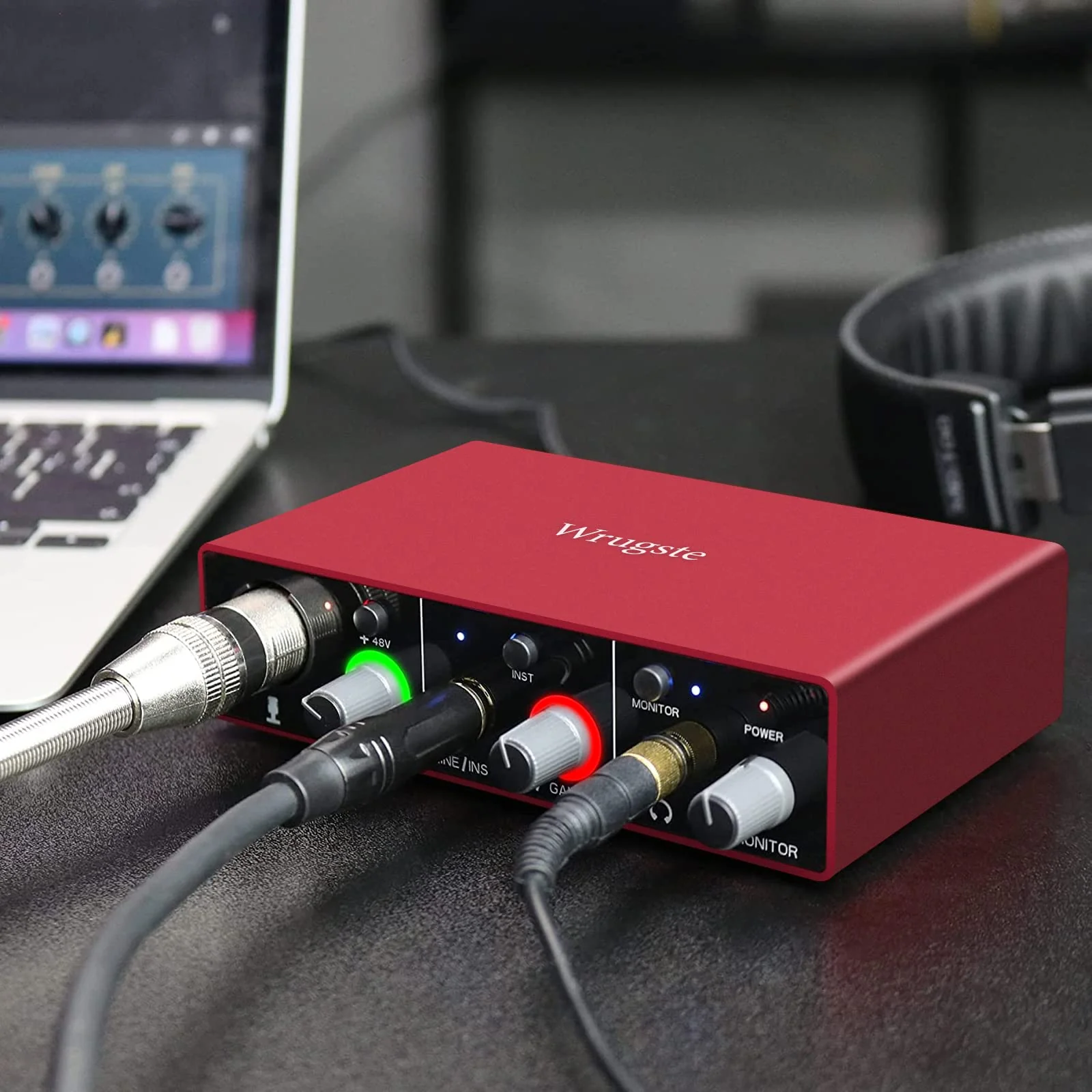 Wrugste USB Audio Interface Solo(24Bit/192kHz)+48V Phantom Power for Computer Recording Podcasting and Streaming Plug and Play Noise-Free Wrugste XLR Audio Interface for PC No Software Included - Image 5