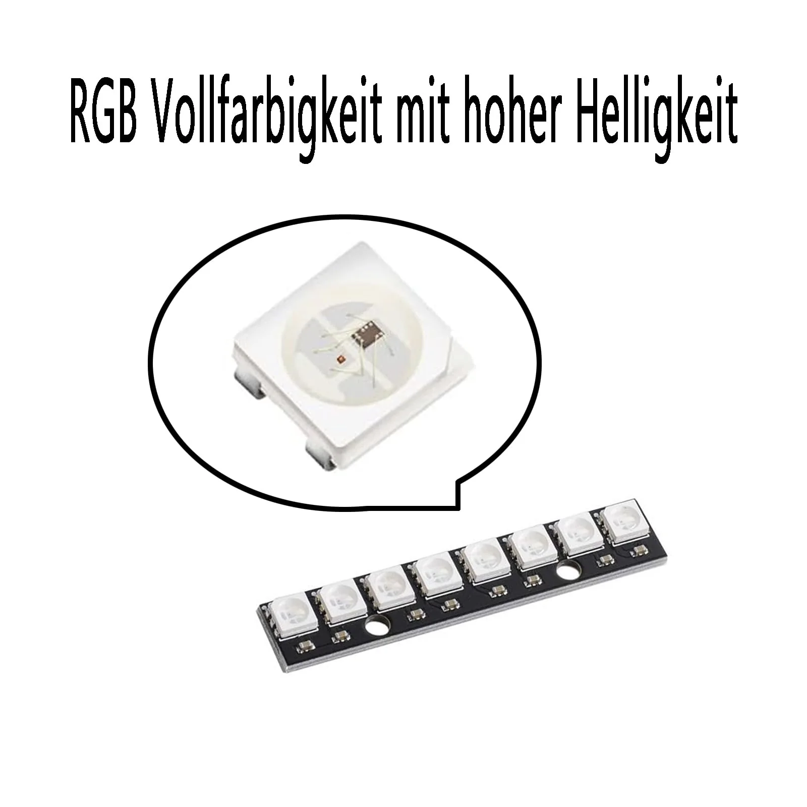 WS2812 RGB LED Module, Built-in Driver for Arduino Raspberry Pi ESP32, Pack of 10 - Image 3