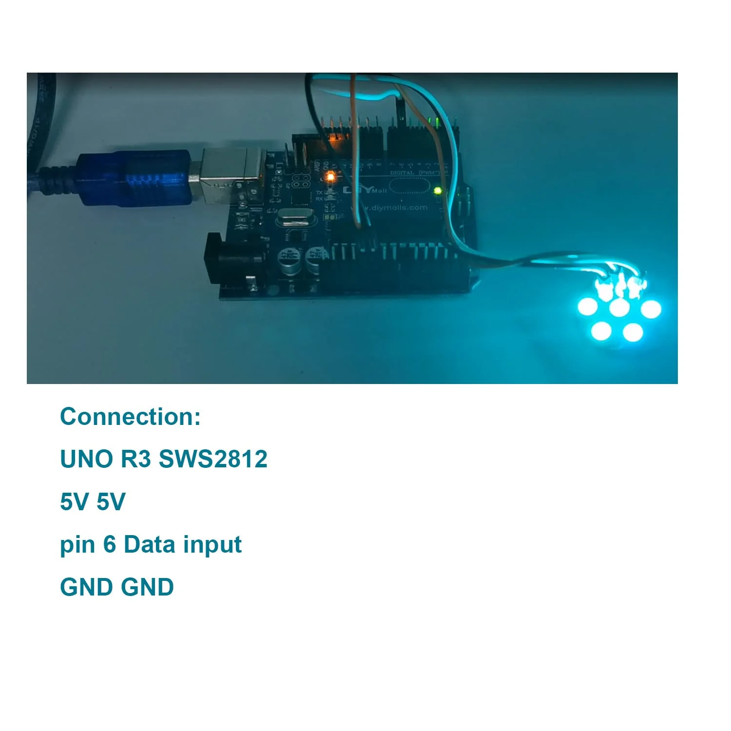WS2812 RGB LED Ring 7 x 5050 WS2812B 7 Bits with Built-in Drivers for Arduino Raspberry Pi Mirco:bit ESP32 Pack - Image 4