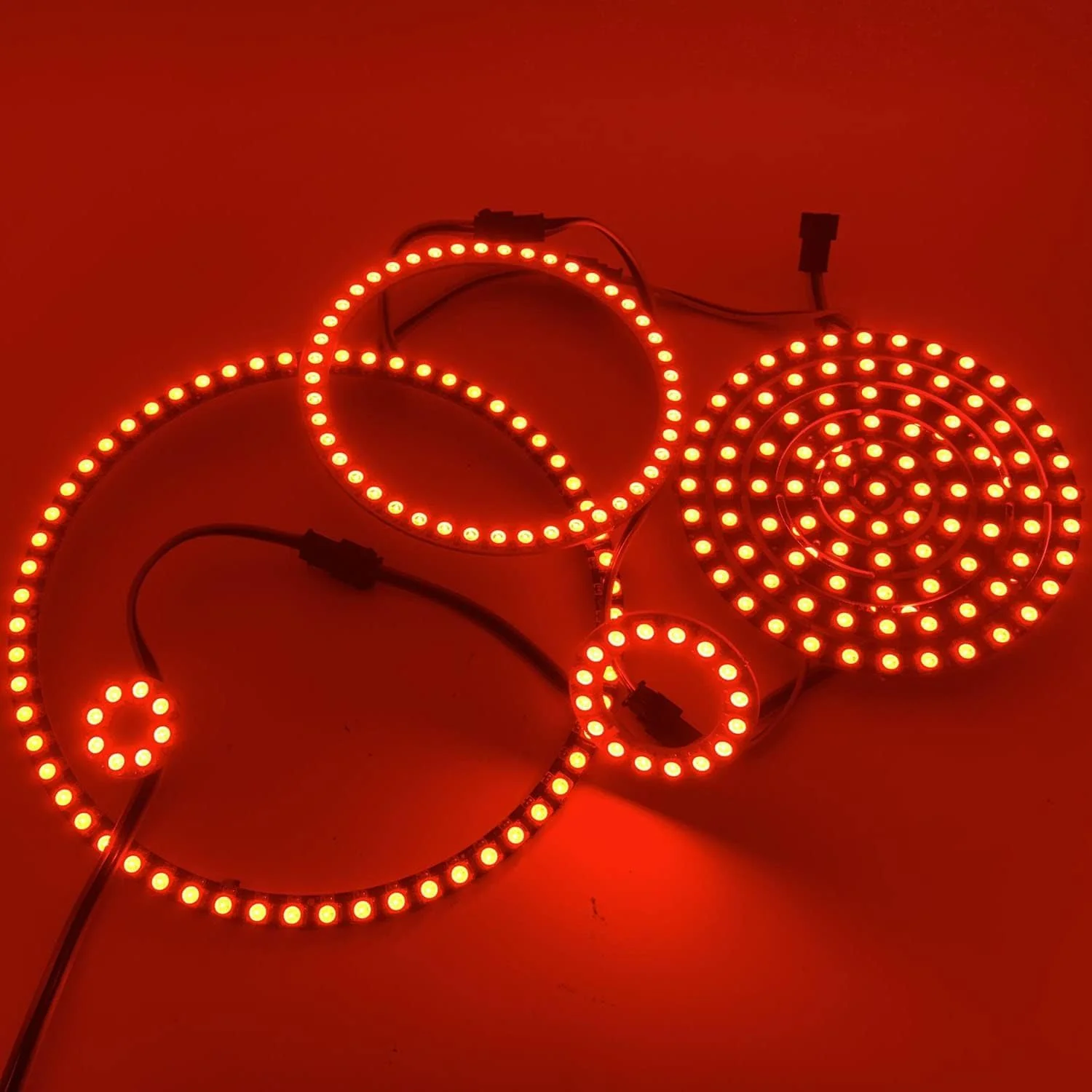 WS2812B 8/16/24/35/45/60/241 LED Pixel Ring Addressable LED Module WS2812 IC RGB Full Colour Round LED Circle DC5V (60 LEDs, Black) 60 Leds - Image 5
