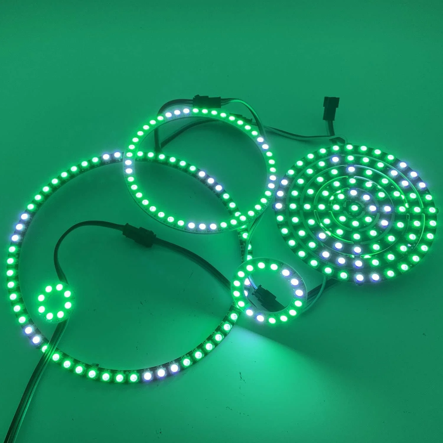 WS2812B 8/16/24/35/45/60/241 LED Pixel Ring Addressable LED Module WS2812 IC RGB Full Colour Round LED Circle DC5V (60 LEDs, Black) 60 Leds - Image 6