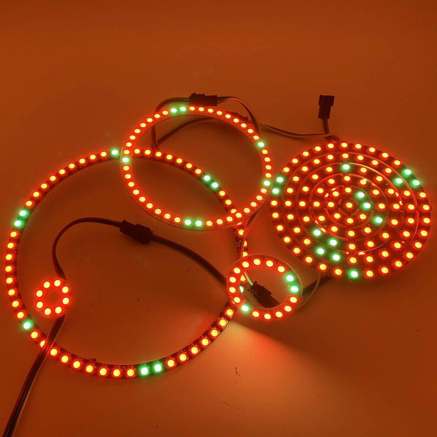 WS2812B 8/16/24/35/45/60/241 LED Pixel Ring Addressable LED Module WS2812 IC RGB Full Colour Round LED Circle DC5V (60 LEDs, Black) 60 Leds - Image 7