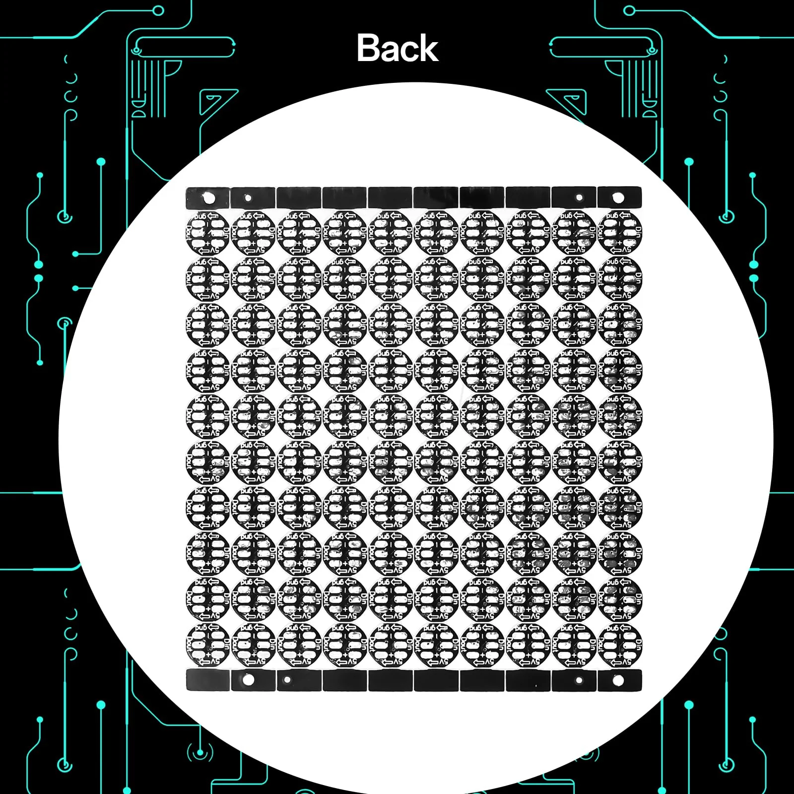 WS2812B RGB IC LED Panel, 10 x 10 100 LEDs Matrix 5050 SMD Individually Addressable LED Panel for Raspberry Pi, Arduino, DIY Projects Black 10 ×10 100Pixels - Image 3