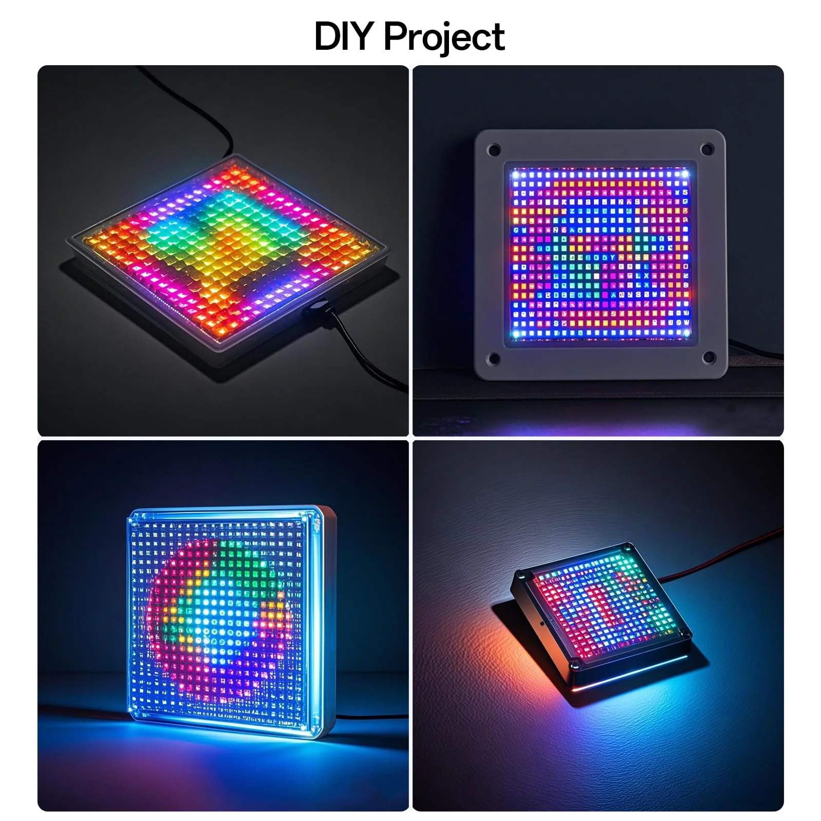 WS2812B RGB IC LED Panel, 10 x 10 100 LEDs Matrix 5050 SMD Individually Addressable LED Panel for Raspberry Pi, Arduino, DIY Projects Black 10 ×10 100Pixels - Image 7