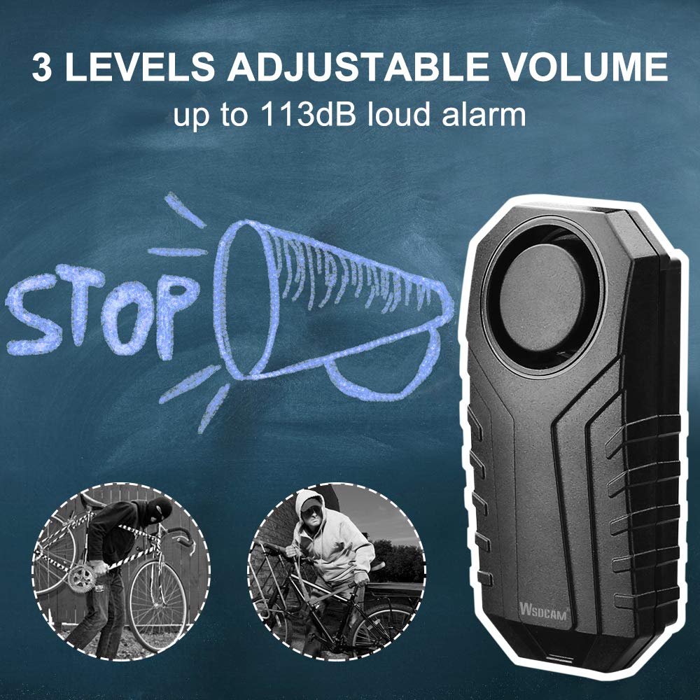 Wsdcam 113dB Bike Alarm Wireless Vibration Motion Sensor Waterproof Motorcycle Alarm with Remote - Image 2