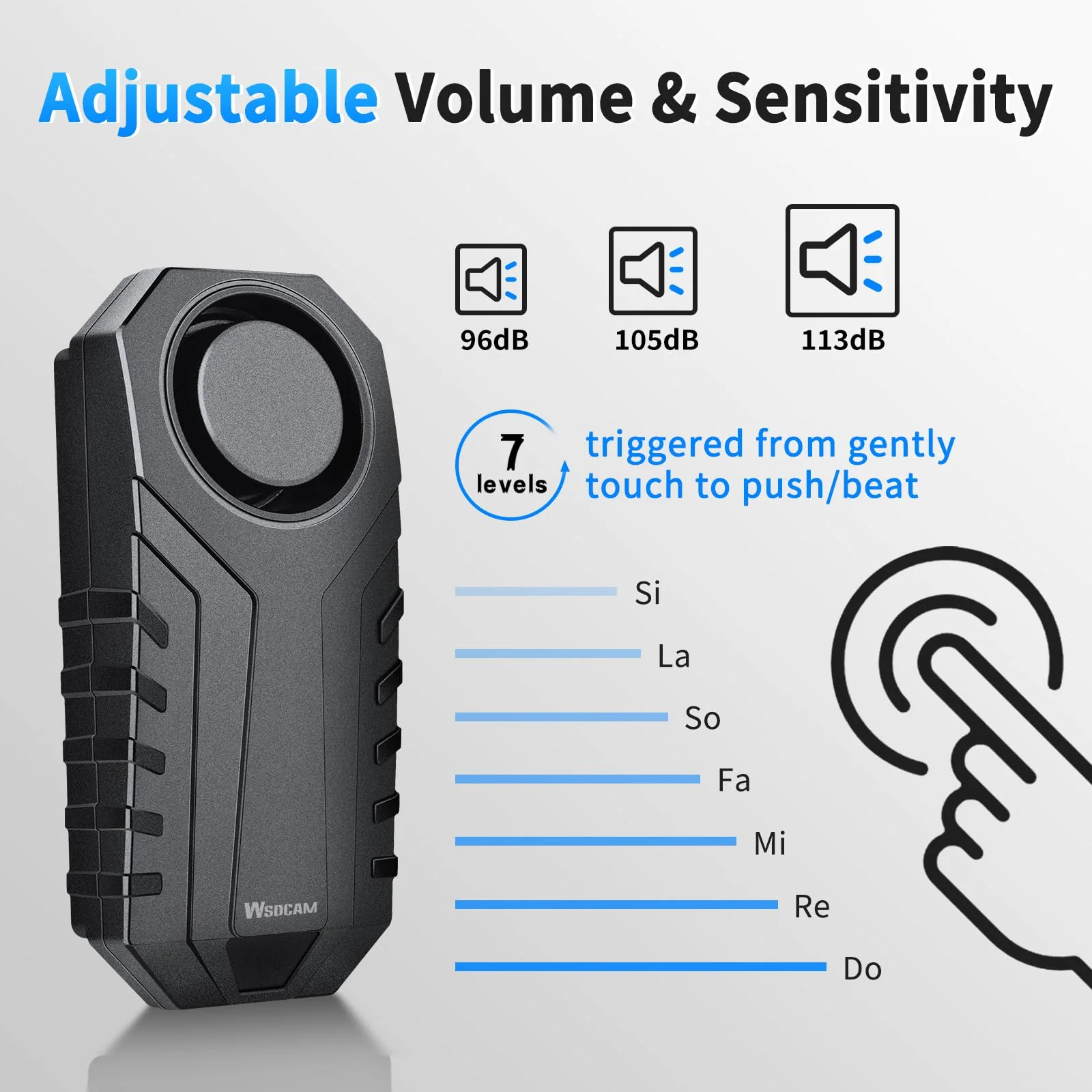 WSDCAM 113dB Loud Anti Theft Vibration Sensor Alarm Systems for Electric Bike Motorcycle Golf Car Trailer Mailbox Garage Door Waterproof Home Security Bike Accessories Bike Alarm with Remote (2pack) 22R-01C Black - Image 5