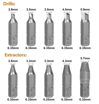 WSOOX Screw Extractor Set, 22 Pieces, Extractor, Screw Extractor Tool Damaged Screw Remover Extractor Set - Image 3