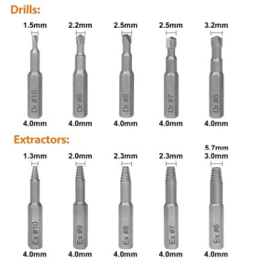 WSOOX Screw Extractor Set, 22 Pieces, Extractor, Screw Extractor Tool Damaged Screw Remover Extractor Set - Image 4