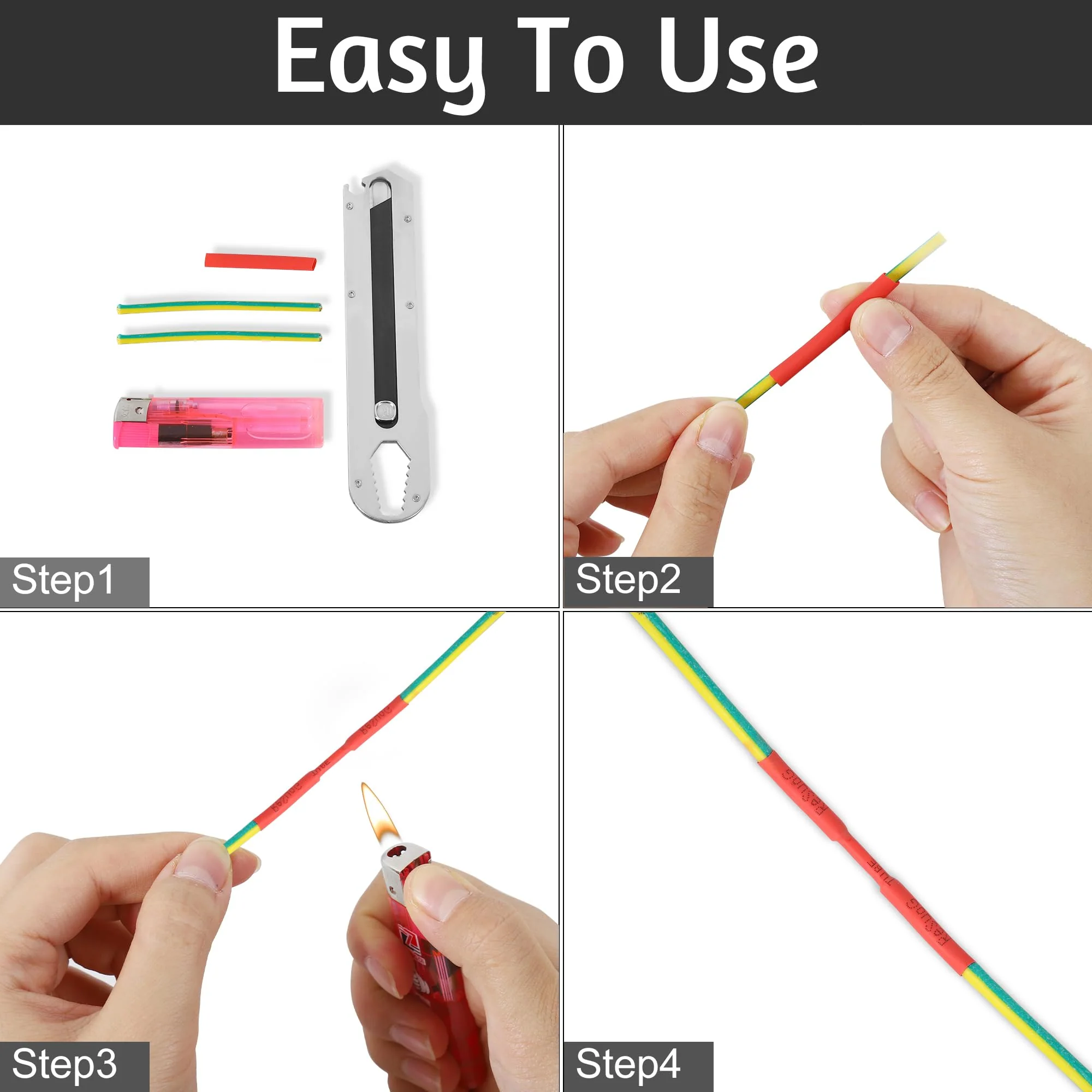 WUFANC Heat Shrink Tubing Set, 580 Pieces, Heat Shrink Tubes, Coloured Includes 6 Colours and 11 Sizes, 2:1 Shrink Ratio, Heat Shrink Tube, Waterproof, Suitable for Cable Insulation, Protect - Image 5