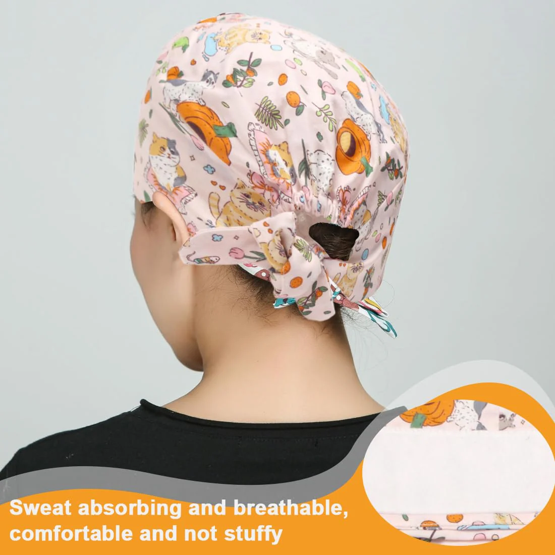 WUSJCOF Adjustable Work Cap, Surgical Cap Fabric, Surgical Caps, Fabric Nurse, Accessories for Doctors, Nurse Cap, Cotton Dust Cap, Cute Unisex Dust Cap - Image 4