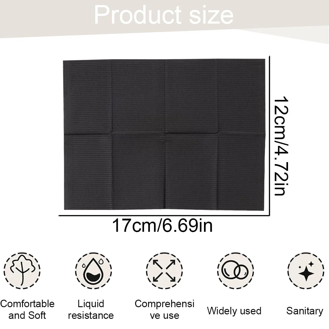 WUSJCOF Pack of 50 Premium Disposable Dental Bibs, Waterproof Tattoo Bibs, Tattoo Tablecloths, Clean Pad, Tattoo Tray Covers, Multi-Purpose (Black) - Image 2