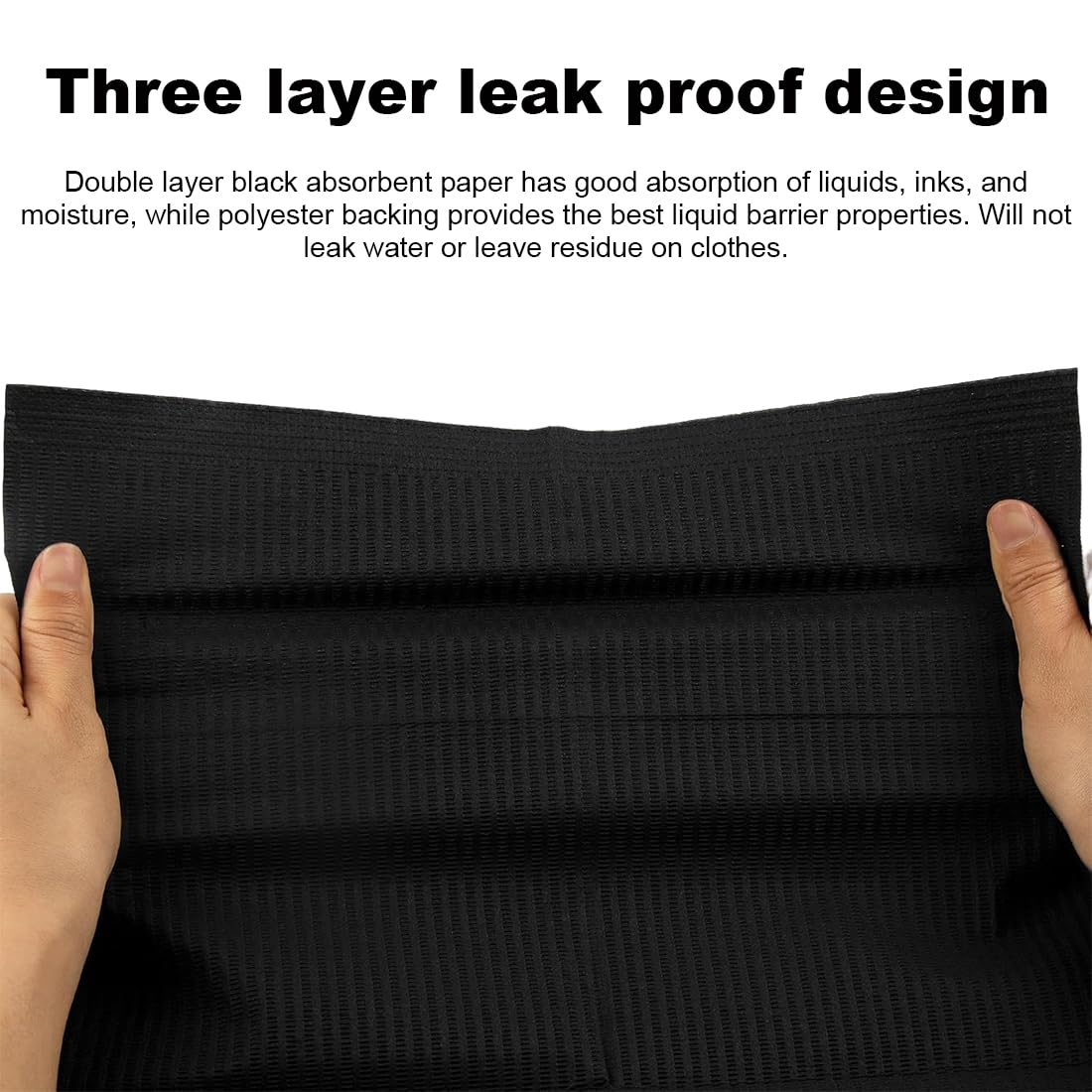 WUSJCOF Pack of 50 Premium Disposable Dental Bibs, Waterproof Tattoo Bibs, Tattoo Tablecloths, Clean Pad, Tattoo Tray Covers, Multi-Purpose (Black) - Image 4