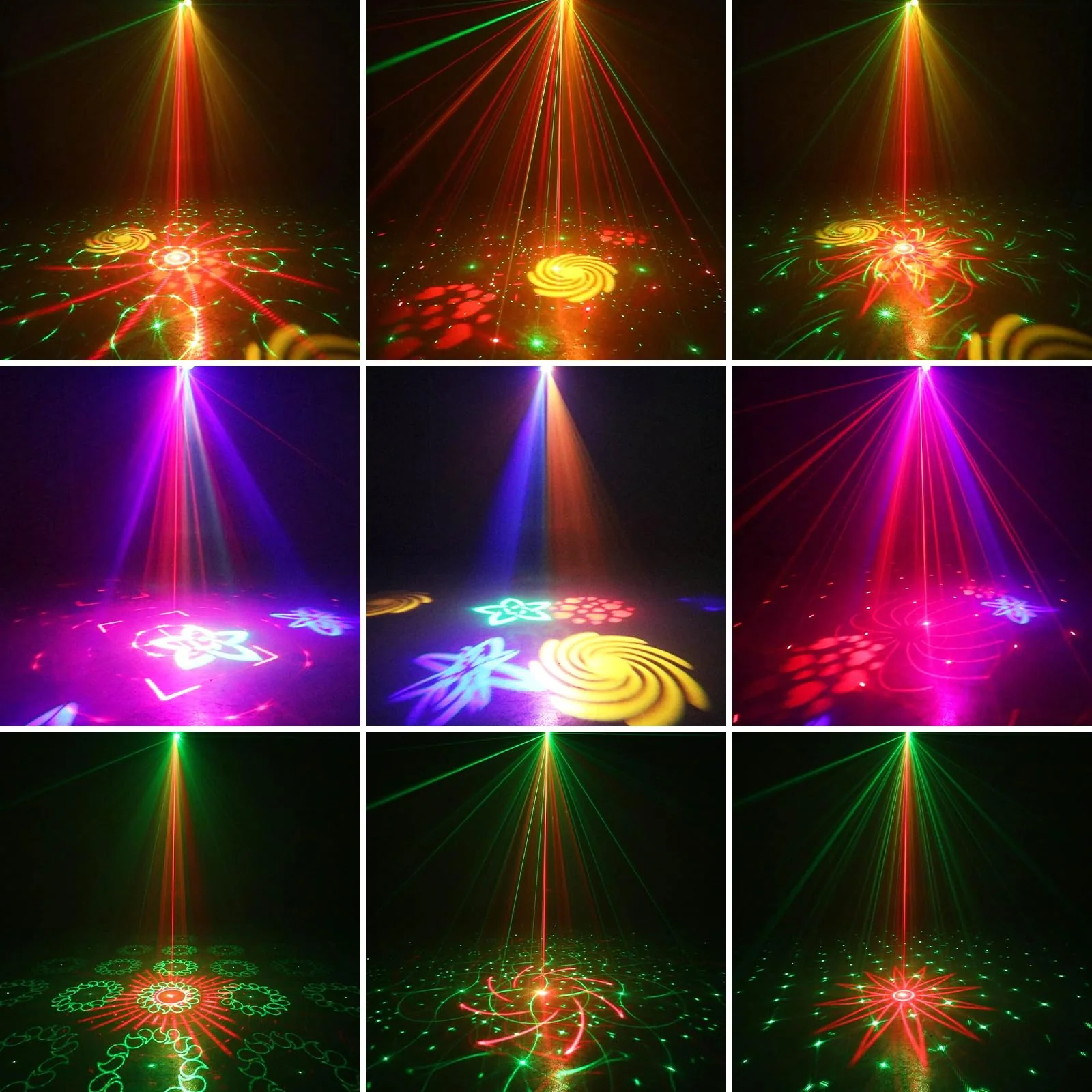 WUZSTAR Stage Lights with Yellow-Green Beam, 3-White Strobe Effects & RGBYW LED Patterns - Sound-Activated Music Sync, Remote Control for DJ Parties, Clubs, Weddings, Home Disco - Image 2