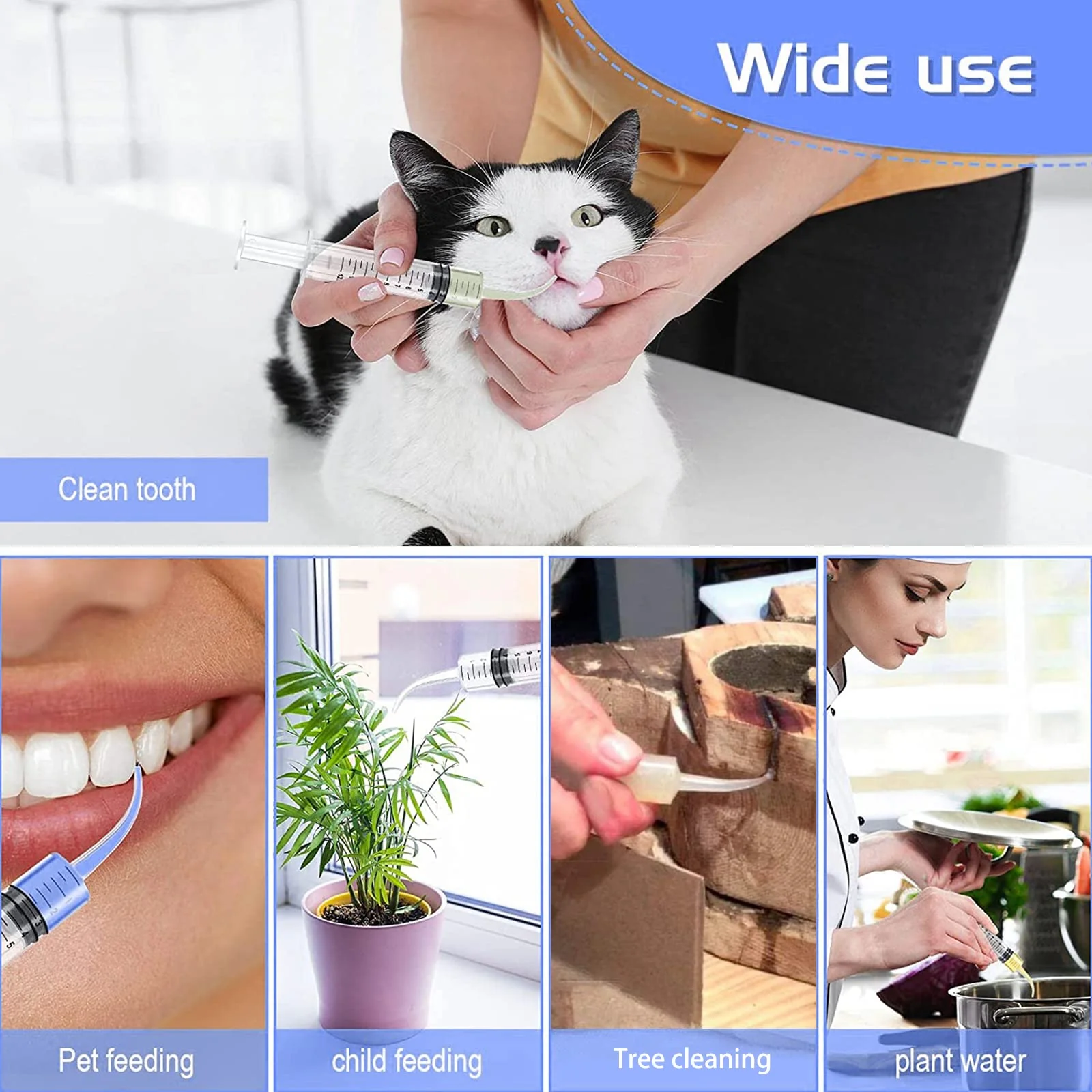 WZYTEU Pack of 15 Disposable Dental Syringe 12 ml with Curved Tip for Dental Care, Pet Care, Glue Filling, Laboratory - Image 4