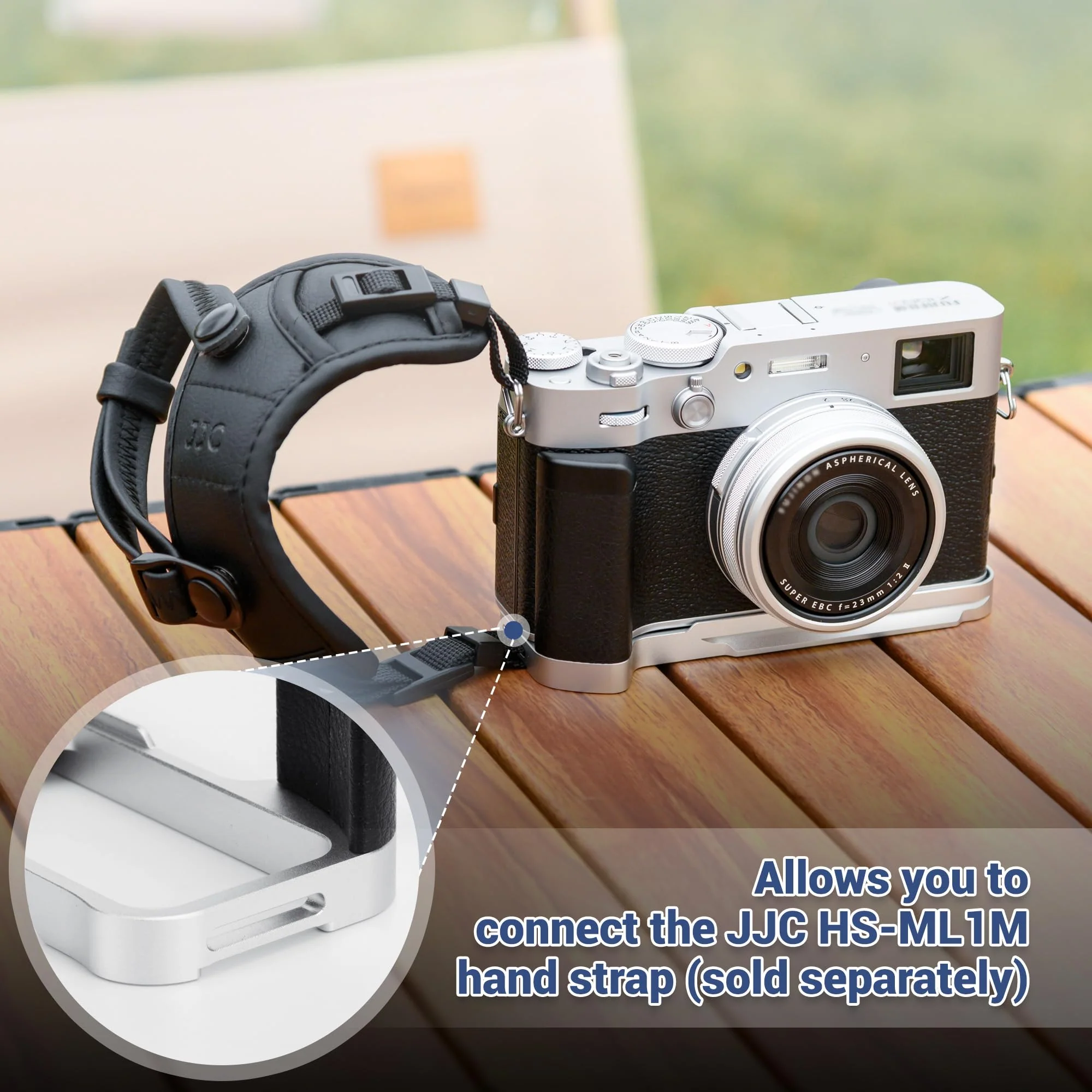 X100VI Handgrip,Metal Hand Grip L-Shape Bracket for FUJIFILM X100VI Only, X100VI Baseplate Holder with Quick Release Plate for Arca,Extra 1/4"-20 Tripod Hole & Hand Strap Hole Silver(Not Fits X100V) - Image 7
