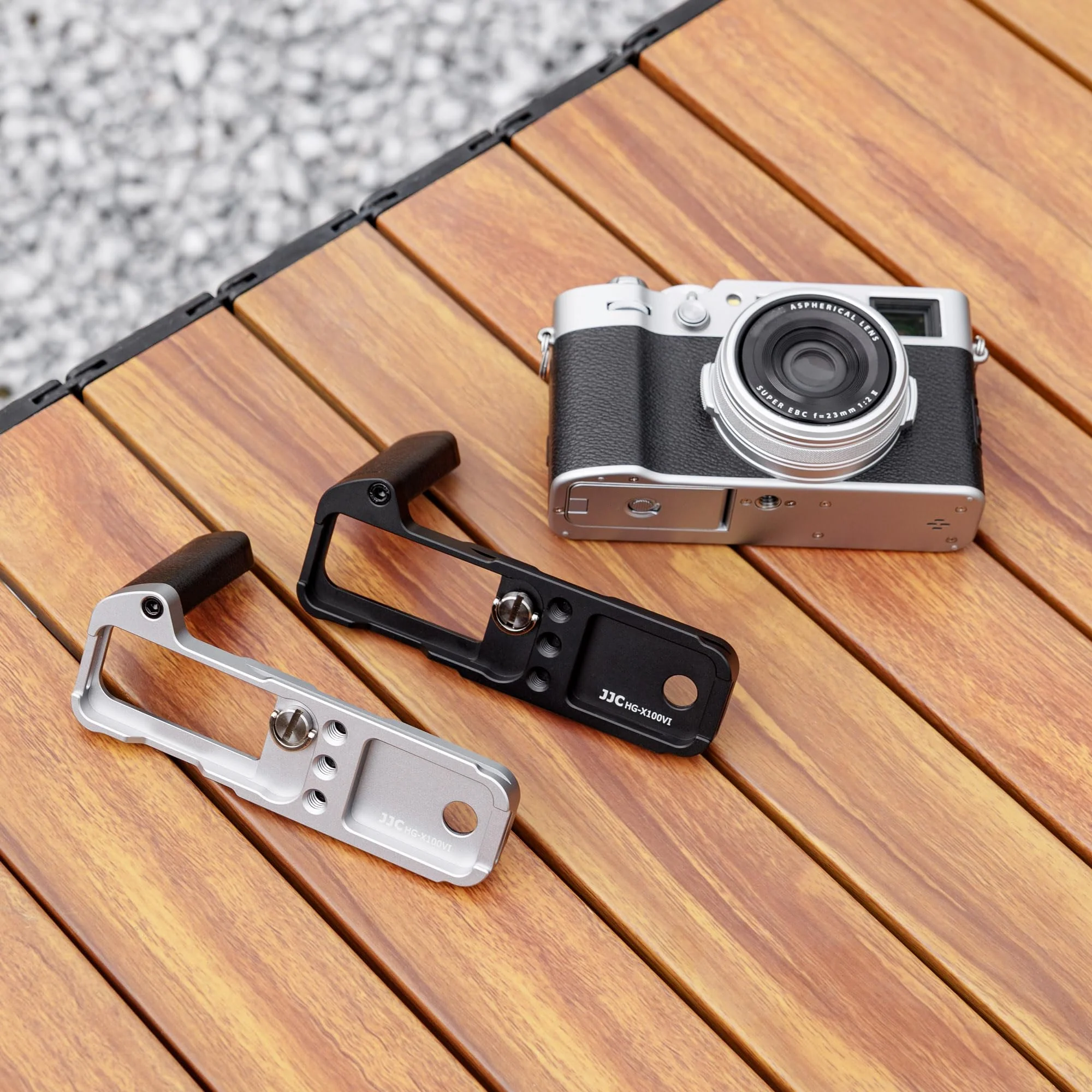 X100VI Handgrip,Metal Hand Grip L-Shape Bracket for FUJIFILM X100VI Only, X100VI Baseplate Holder with Quick Release Plate for Arca,Extra 1/4"-20 Tripod Hole & Hand Strap Hole Silver(Not Fits X100V) - Image 8