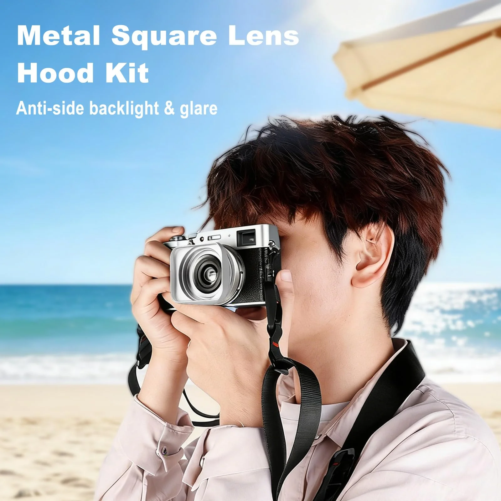 X100VI X100V Metal Lens Hood Shade with Cap and 49mm Adapter Ring Kit for Fuji X100VI Fujifilm X100V X100F X100 X100S X100T X70 Camera (Silvery) silvery - Image 2