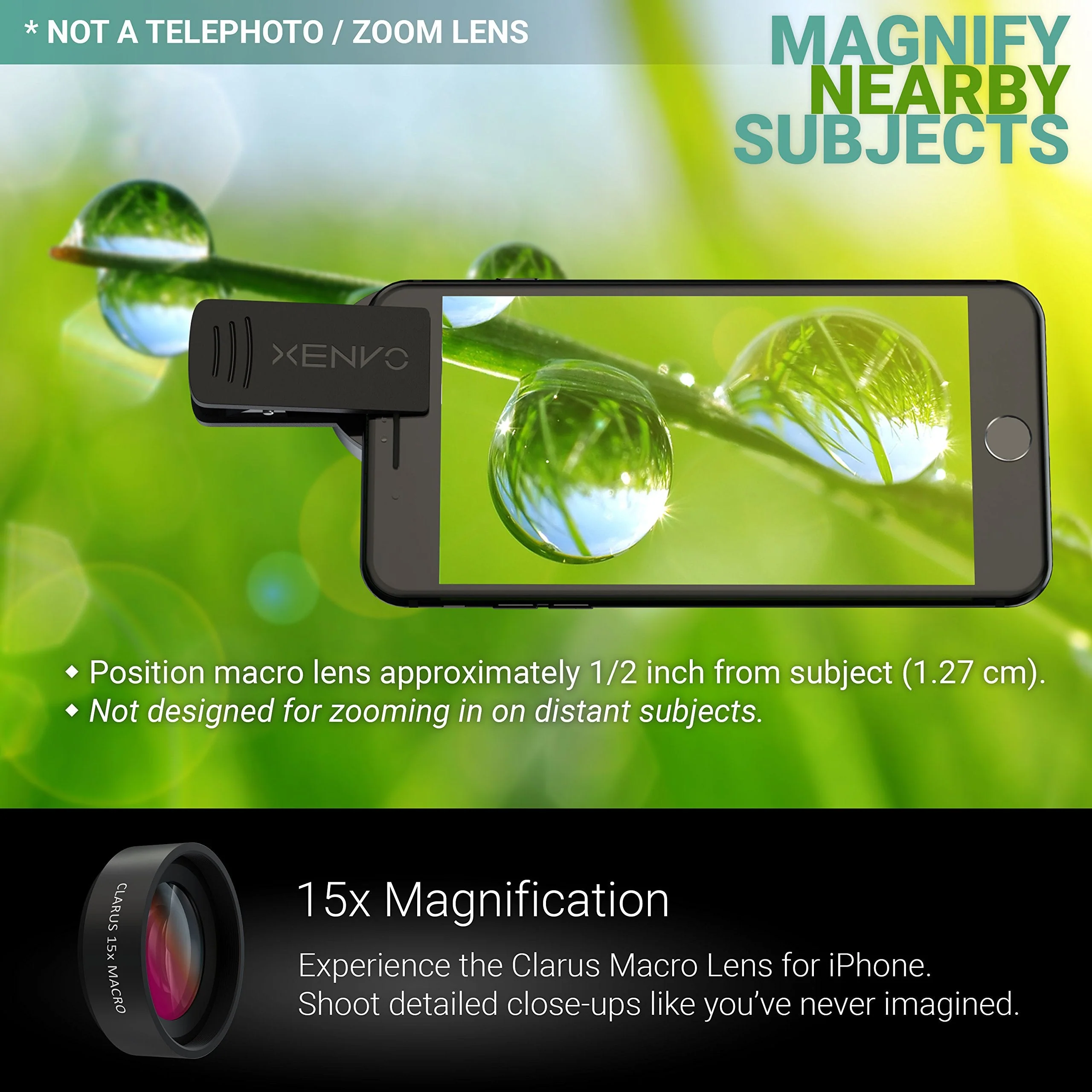 Xenvo Pro Lens Kit for iPhone, Samsung, Pixel, Macro and Wide Angle Lens with LED Light and Travel Case - Image 3