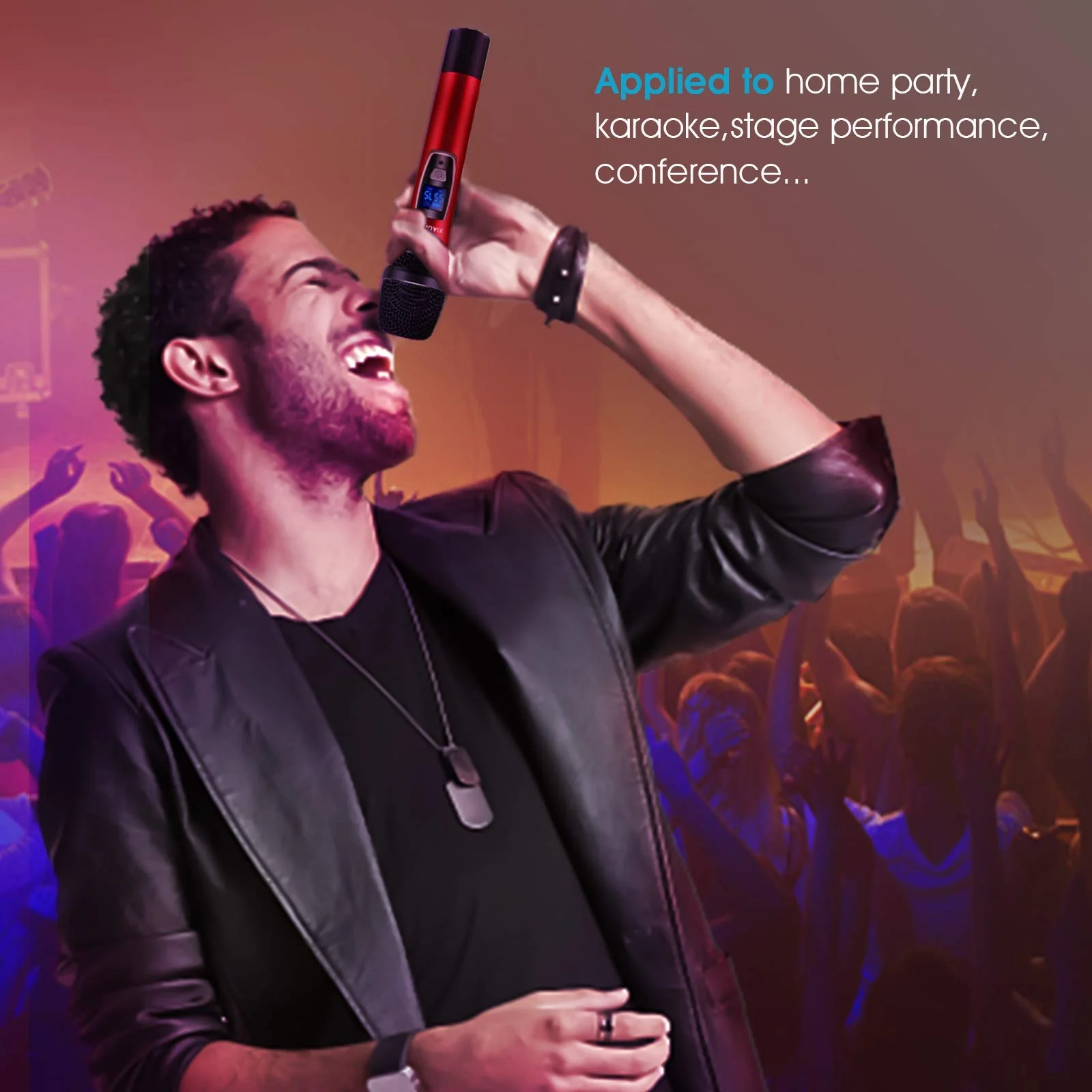 XIAOKOA Handheld Wireless Microphones,Professional UHF Karaoke Microphone,160ft Range,Ideal for Singing,Home Party,Church,Compatible with Voice Amplifier, PA System - Image 6