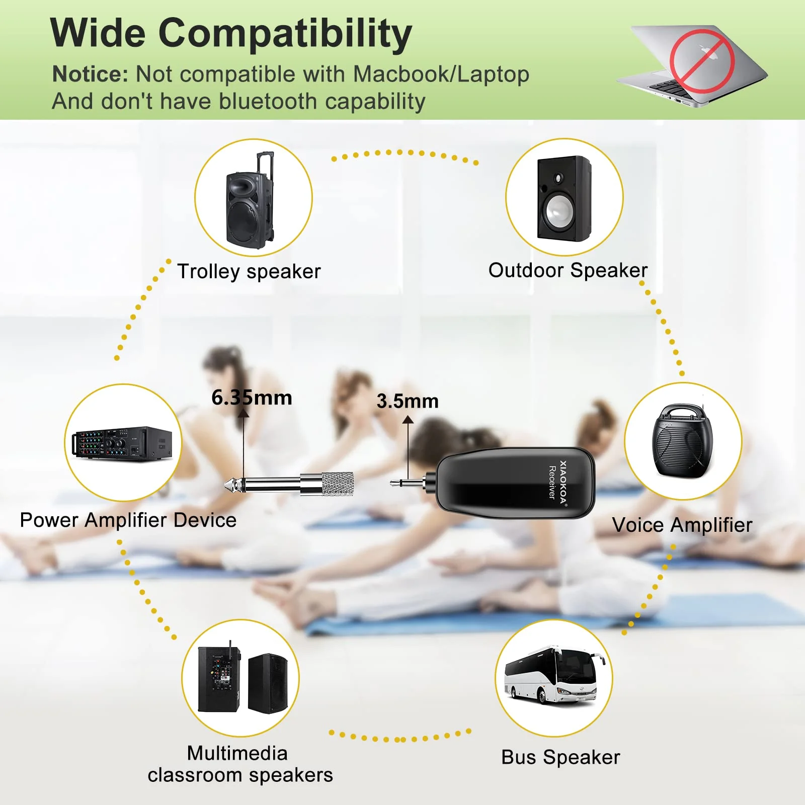 XIAOKOA Wireless Microphone Headset, UHF Head Mic Speaker System, Professional Voice Amplifier Headset Microphones, with LED Digital Display, for Teaching Fitness Instructor Tour Guide Black-B - Image 7