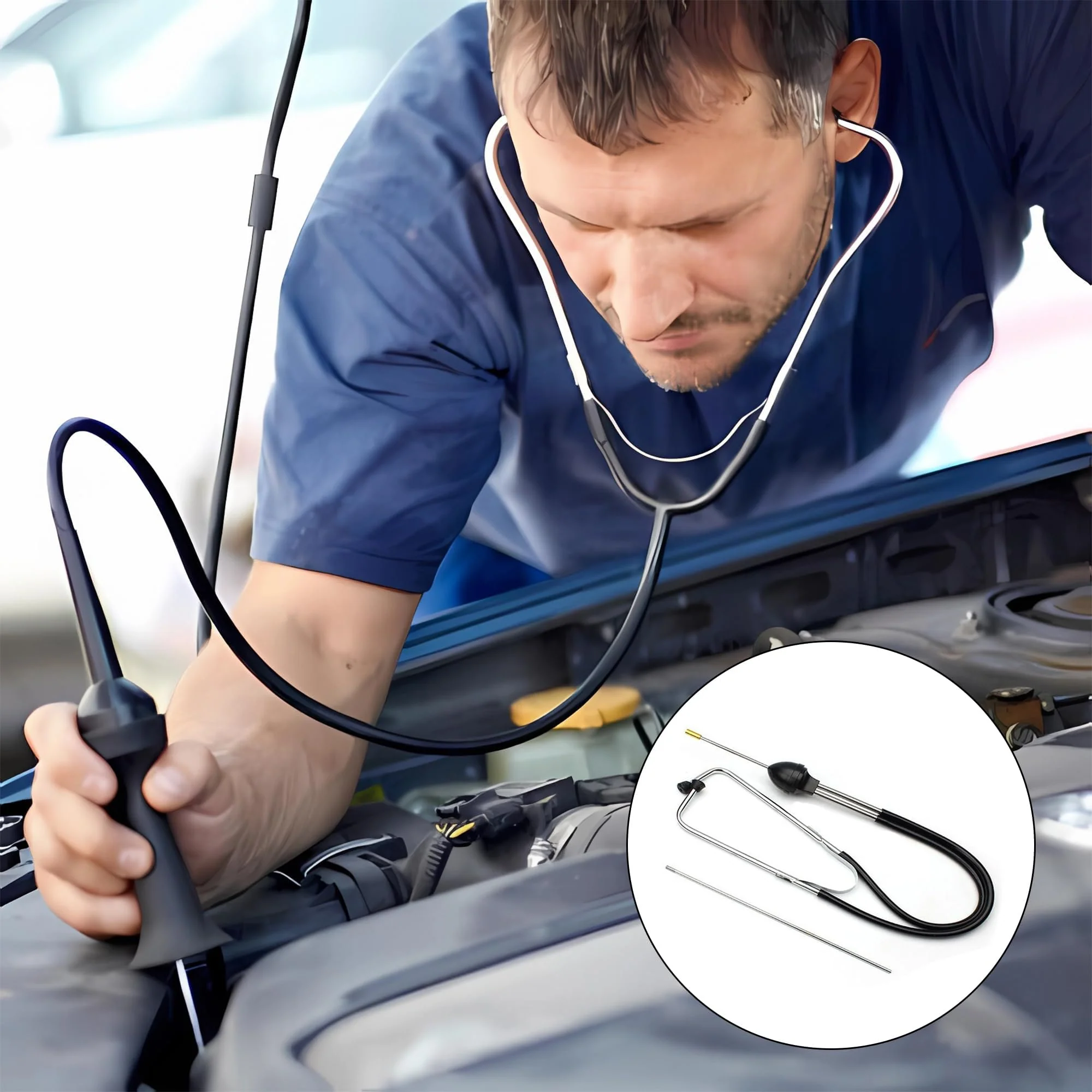 Xiciki Car Engine Stethoscopes, Car Tool, Special Tool Car, Machine Diagnostic Tester Tool, Car Mechanic Stethoscope, Car Engine Tester, Cylinder Diagnostic Tool - Image 5