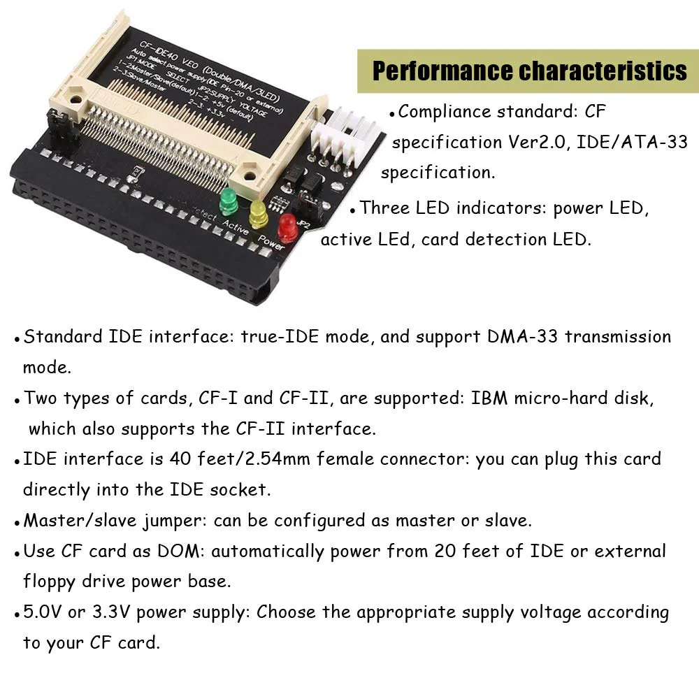 Ximimark 2Pcs Compact Flash CF Card to 3.5 Female 40 Pin IDE Hard Drive Bootable Adapter Converter Module - Image 4