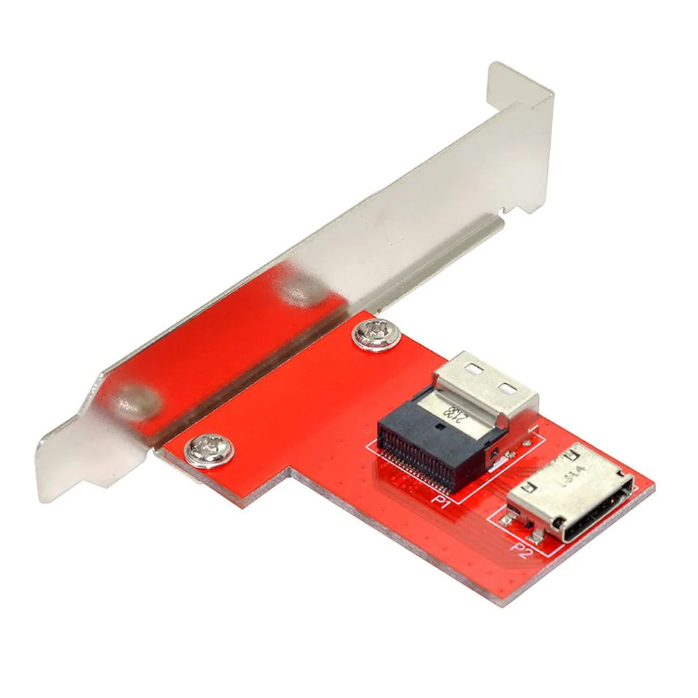 Xiwai PCI-Express 4.0 Slimline SAS SFF-8654 to Oculink SFF-8611 SFF-8612 PCBA Female Adapter with Bracket 8654-8612 - Image 2