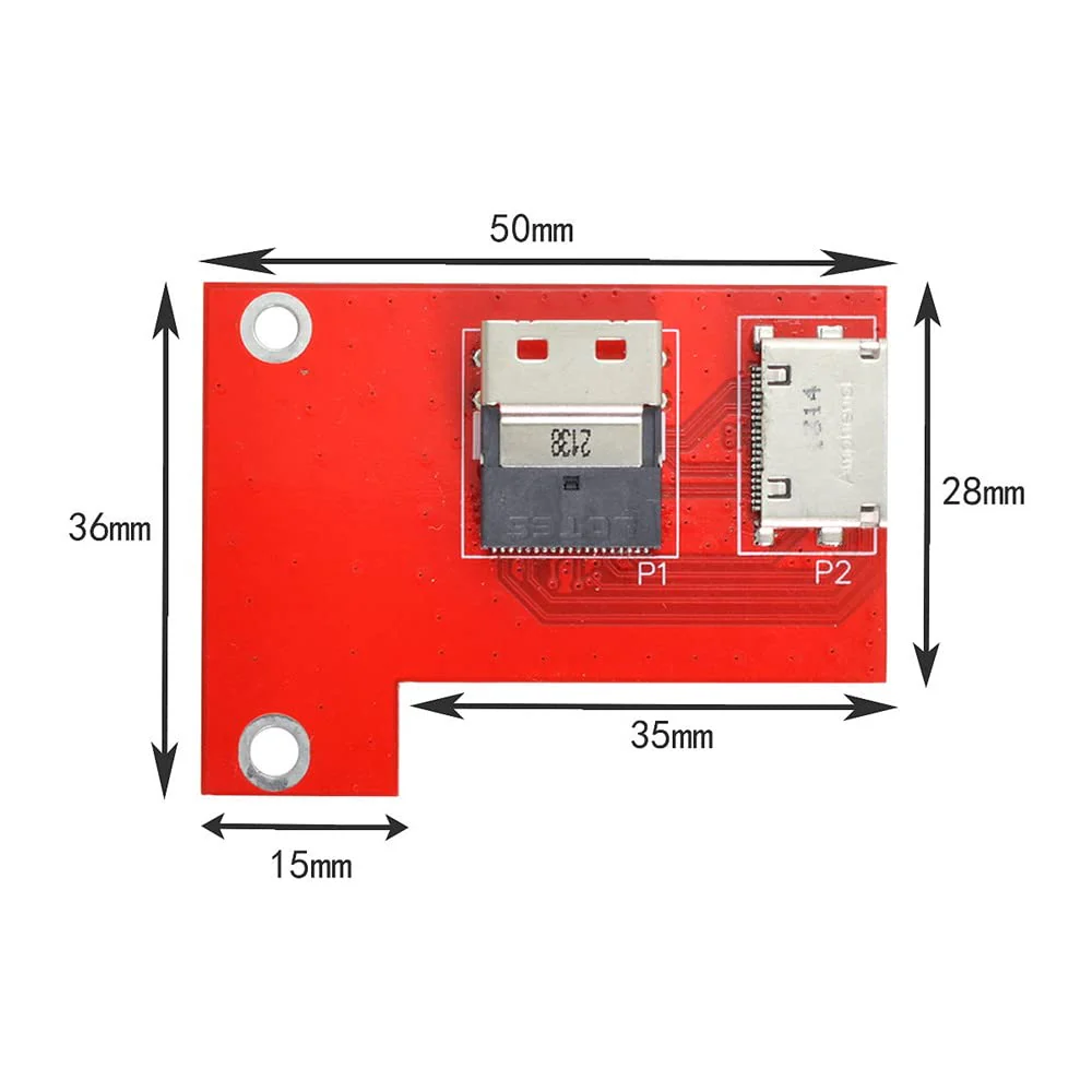 Xiwai PCI-Express 4.0 Slimline SAS SFF-8654 to Oculink SFF-8611 SFF-8612 PCBA Female Adapter with Bracket 8654-8612 - Image 3