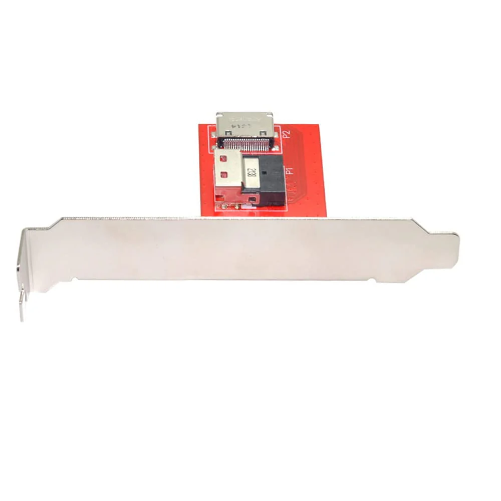 Xiwai PCI-Express 4.0 Slimline SAS SFF-8654 to Oculink SFF-8611 SFF-8612 PCBA Female Adapter with Bracket 8654-8612 - Image 7