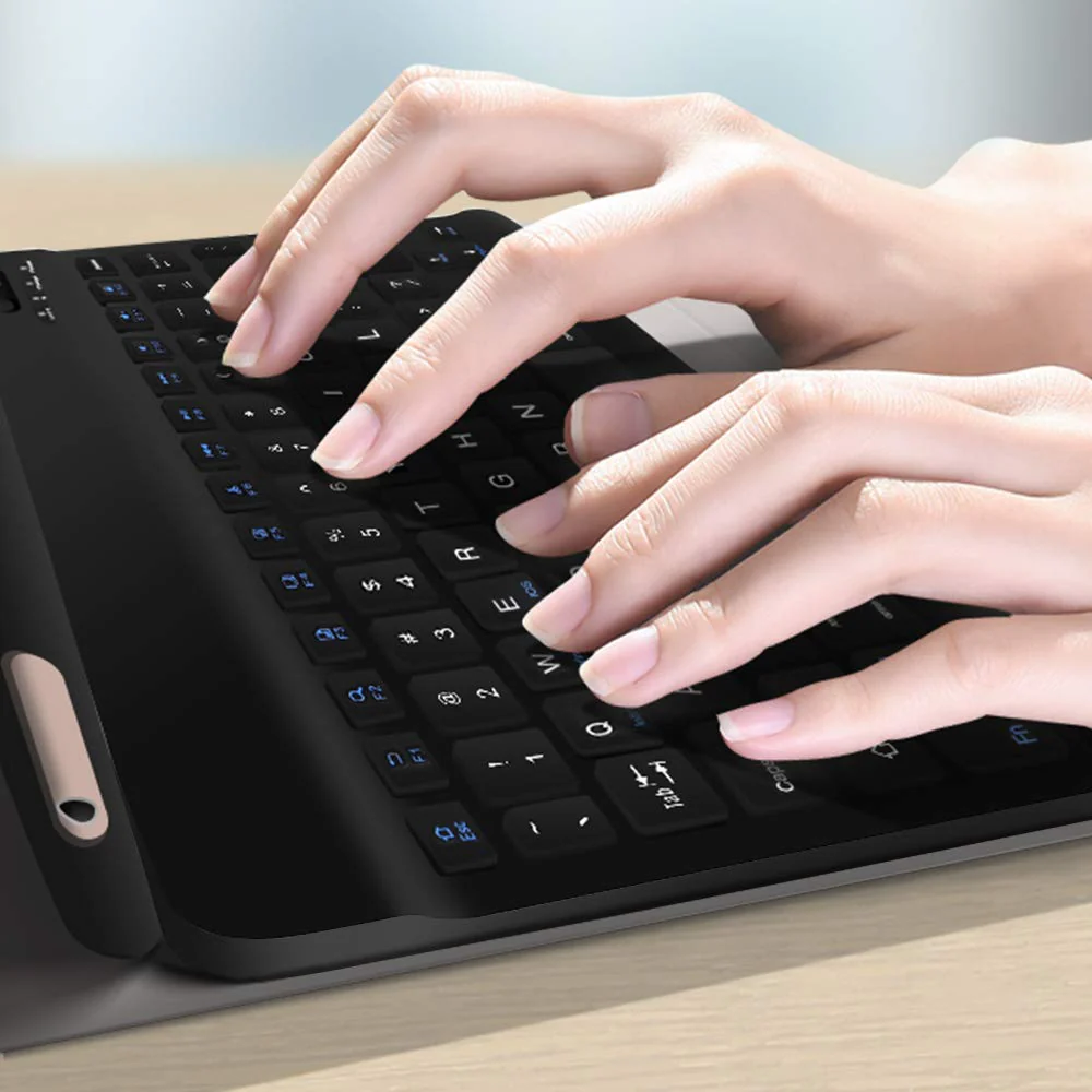 XIWMIX Ultra-Slim Wireless Bluetooth Keyboard - Universal Rechargeable Bluetooth Keyboard Compatible with iPad Pro/iPad Air/iPad 9.7/iPad 10.2/iPad Mini and Other iOS Android Windows Devices black - Image 6