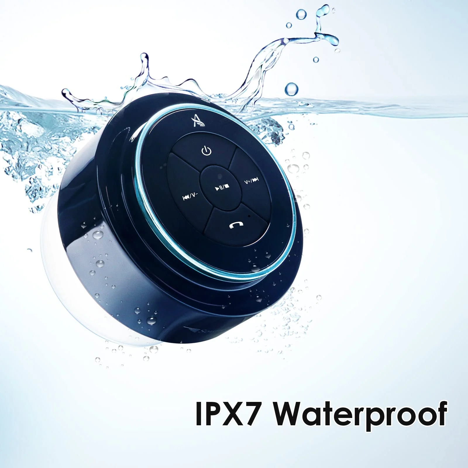 XLEADER, Upgraded, Pro Shower Speaker, Certified IPX7 Waterproof Bluetooth Speaker, with Suction Cup, Silicone Lanyard, 8W Crystal Sound&Rich Bass, 15H Playtime, Ideal Gifts - SoundAngel Mate(2 Gen) A Blue - Image 7