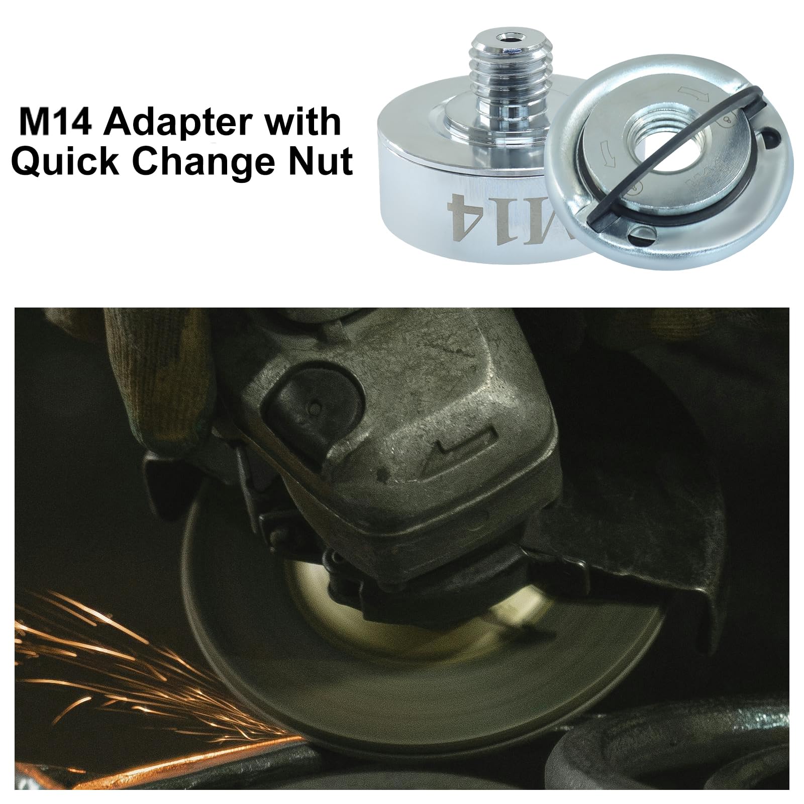 XLOCK Adapter to M14 Thread Adapter Kit with Grinder Quick Change Nut, Suitable for 22.23mm Arbor Saw Blades, XLOCK Angle Grinders - Image 7