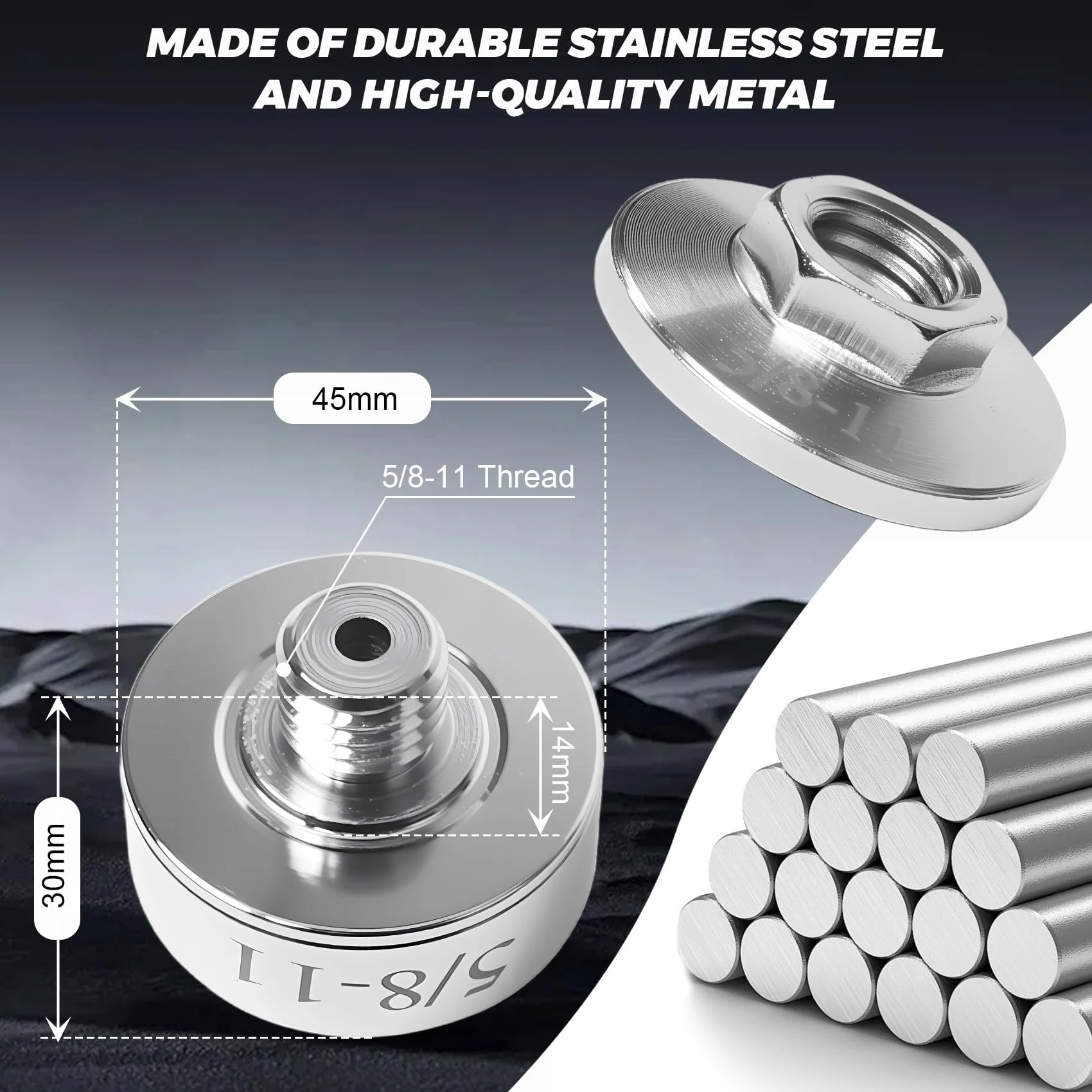 XLOCK to 5/8"-11 Thread Adapter Kit – Stainless Steel Angle Grinder Quick-Change Conversion for Saw Blades/Polish Discs/Diamond Core Bits, Include Flange Lock Nut, Convert XLOCK Tool - Image 4