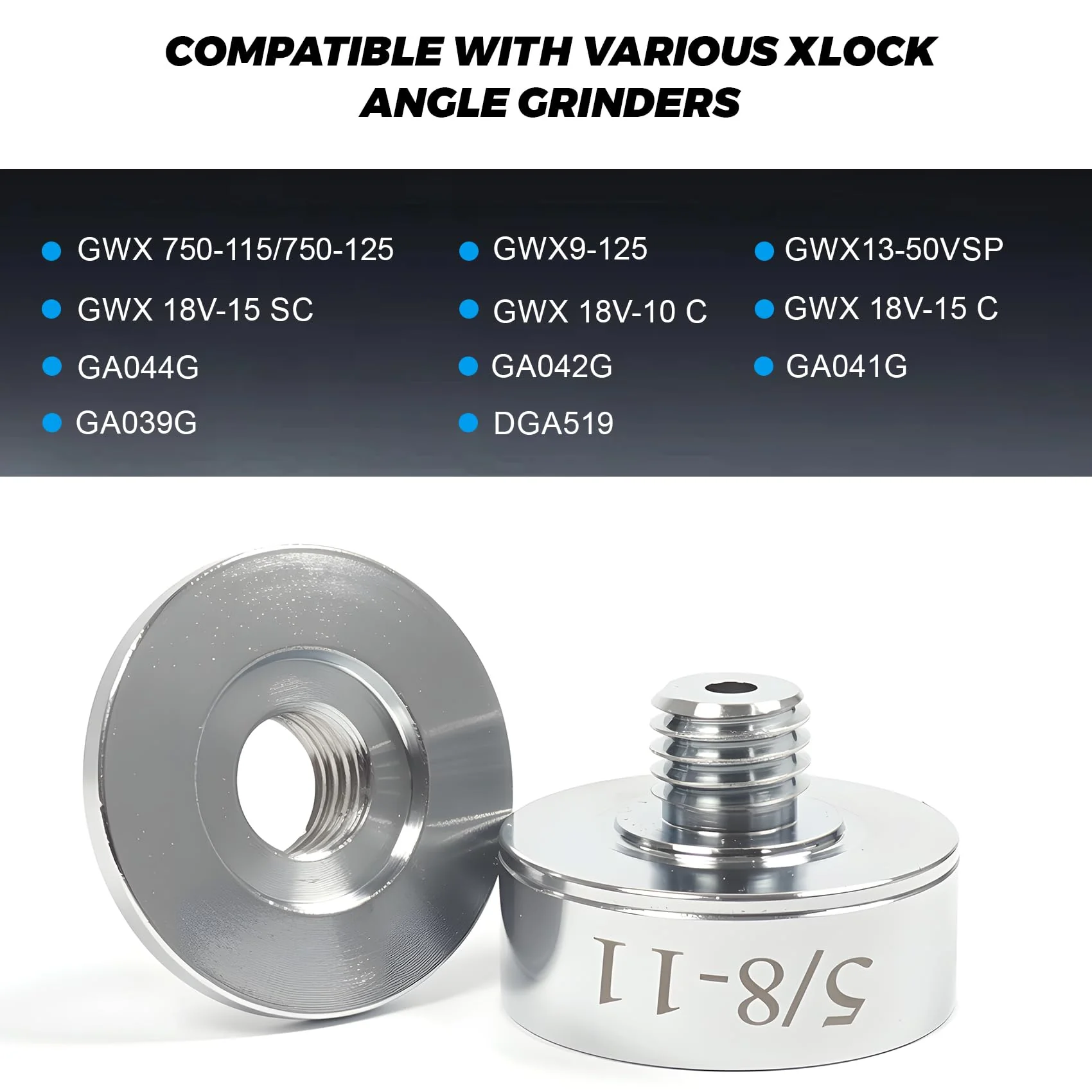 XLOCK to 5/8"-11 Thread Adapter Kit – Stainless Steel Angle Grinder Quick-Change Conversion for Saw Blades/Polish Discs/Diamond Core Bits, Include Flange Lock Nut, Convert XLOCK Tool - Image 6