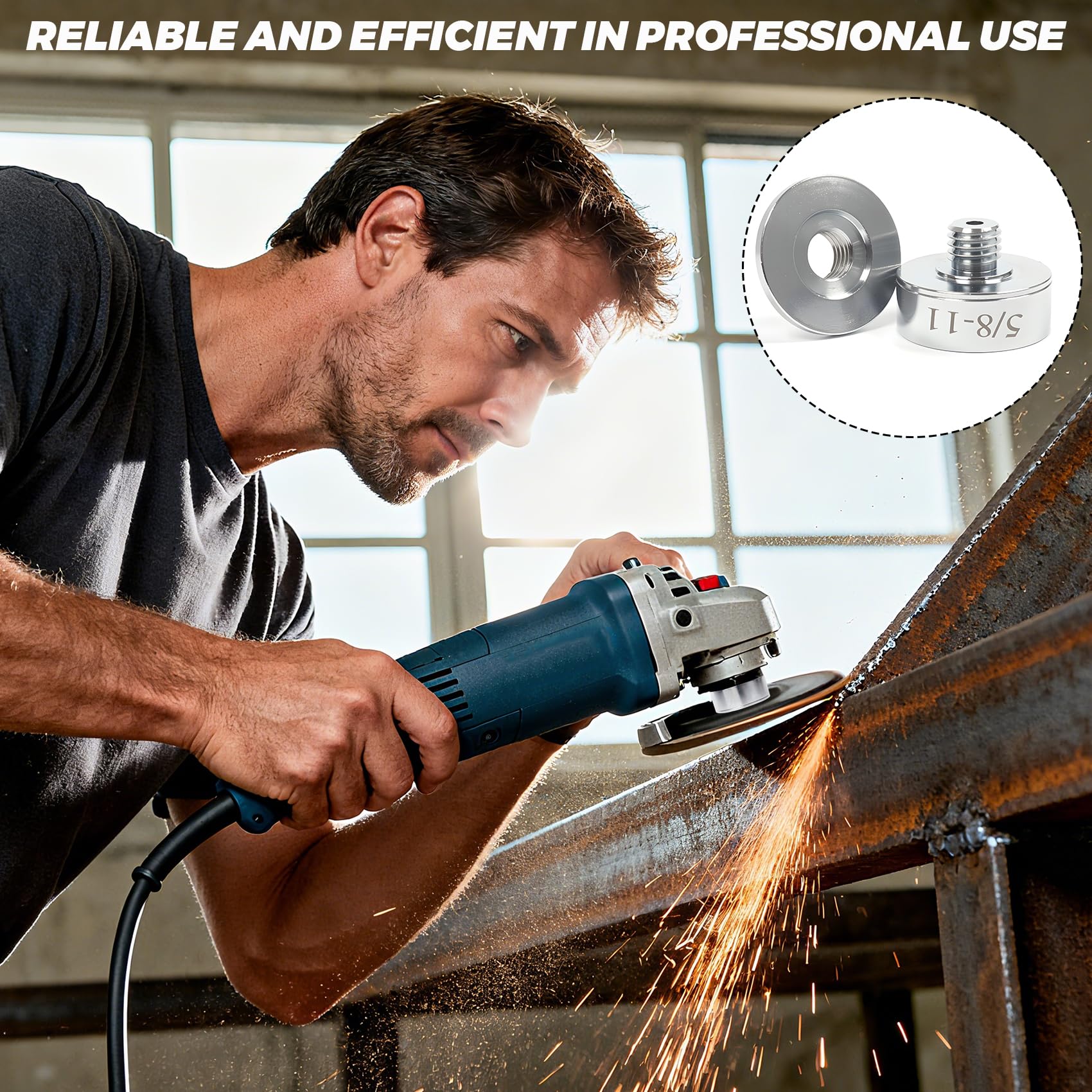 XLOCK to 5/8"-11 Thread Adapter Kit – Stainless Steel Angle Grinder Quick-Change Conversion for Saw Blades/Polish Discs/Diamond Core Bits, Include Flange Lock Nut, Convert XLOCK Tool - Image 7