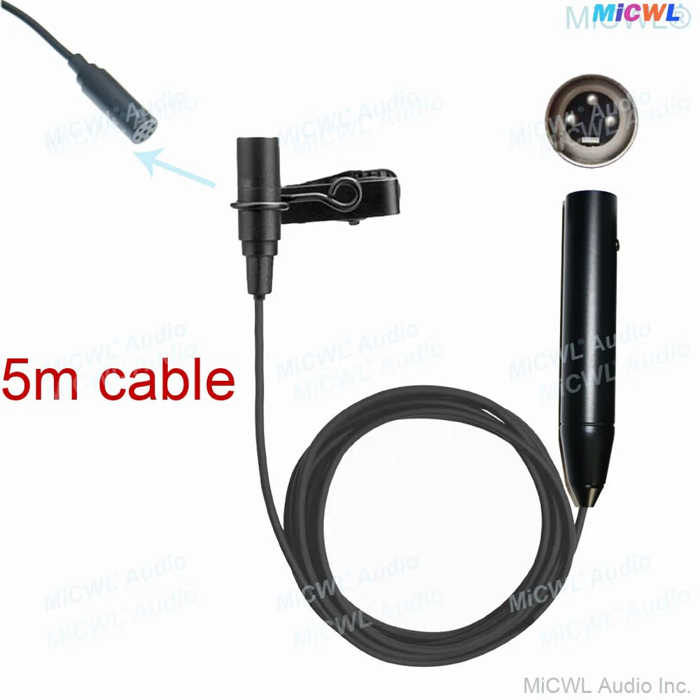 XLR 48V Phantom Power 3Pin Lavalier Microphone Tie Clip 5m Wire Lapel Microfone - Image 7