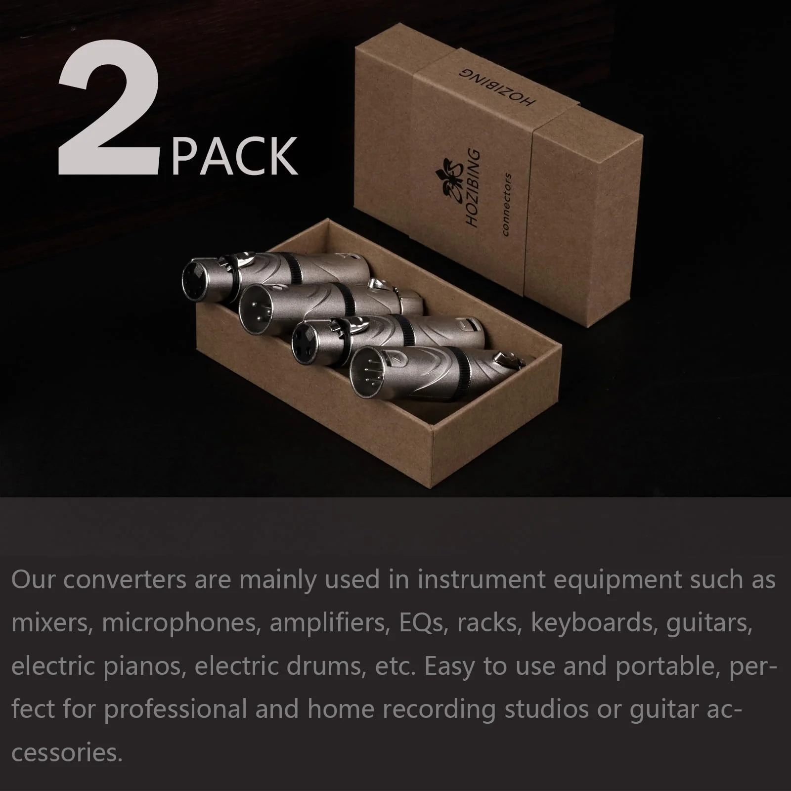 XLR Adapter, 5 Pin Female to 5 Pin Female Connector for DMX Audio Mixer Mic Extension - 2 Pack 5PIN XLR Female to 5PIN XLR Female(D1069) - Image 7