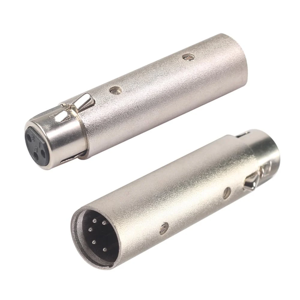 XLR Adapter Convert 3 Pin Male DMX into 5 Pin Female DMX for Lighting Interface Controller Compatible with Enttec DMX USB Pro 70304 Lighting Interface,ODE Mk3/Mk2 D-Split - Image 2